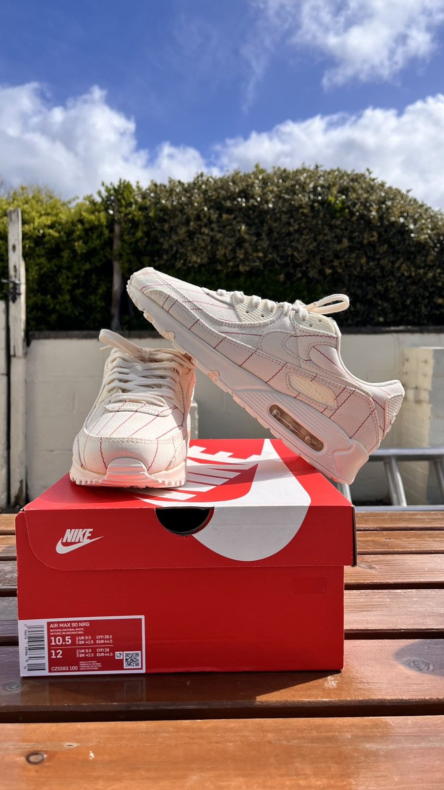 Nike NIKE AIR MAX 90 PINSTRIPE-NATURAL CHILLI Size US 10.5 / EU 43-44 - 8 Thumbnail