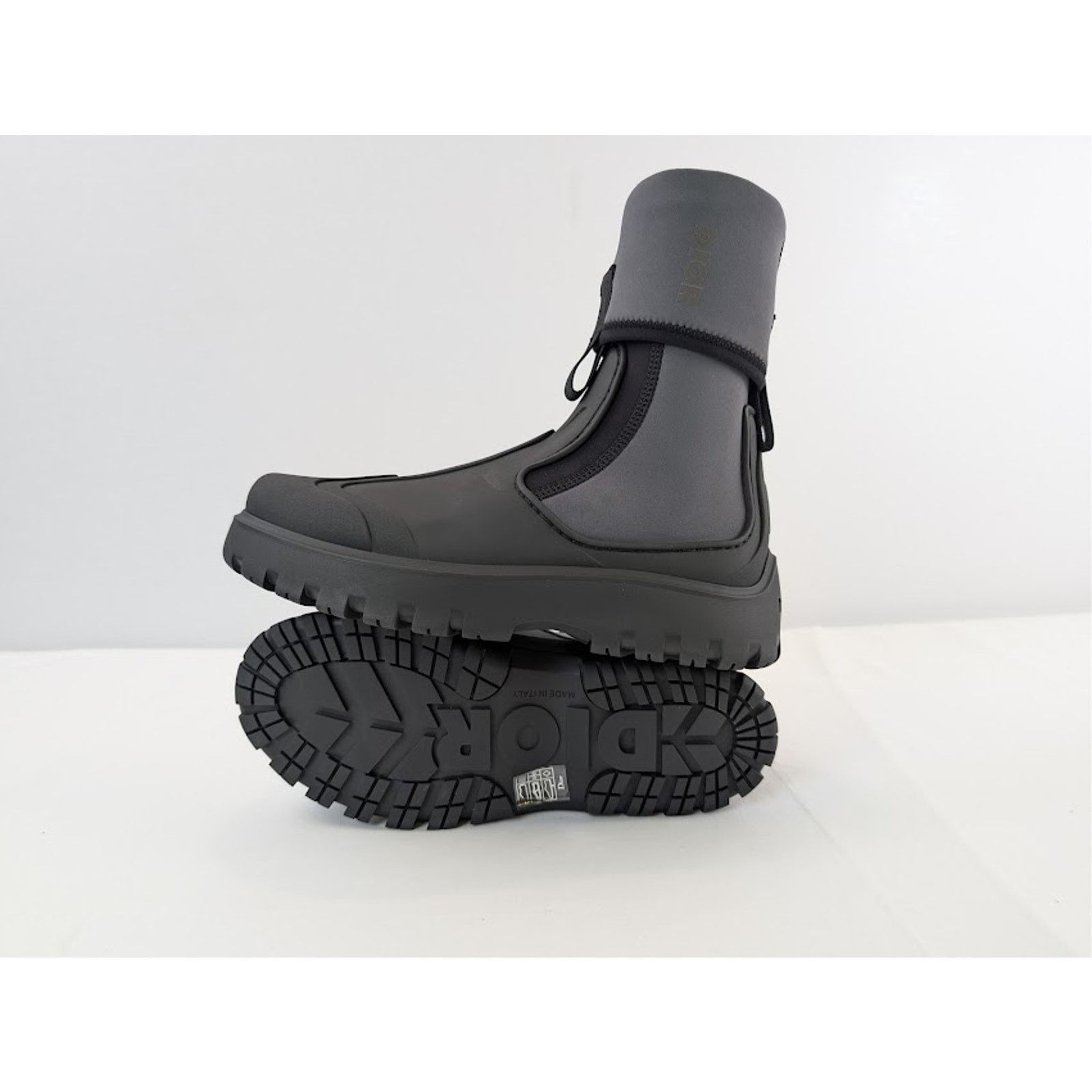 Dior o1rshd1 Leather Neoprene Garden Boots in Black / Grey Size US 13 / EU 46 - 14 Thumbnail