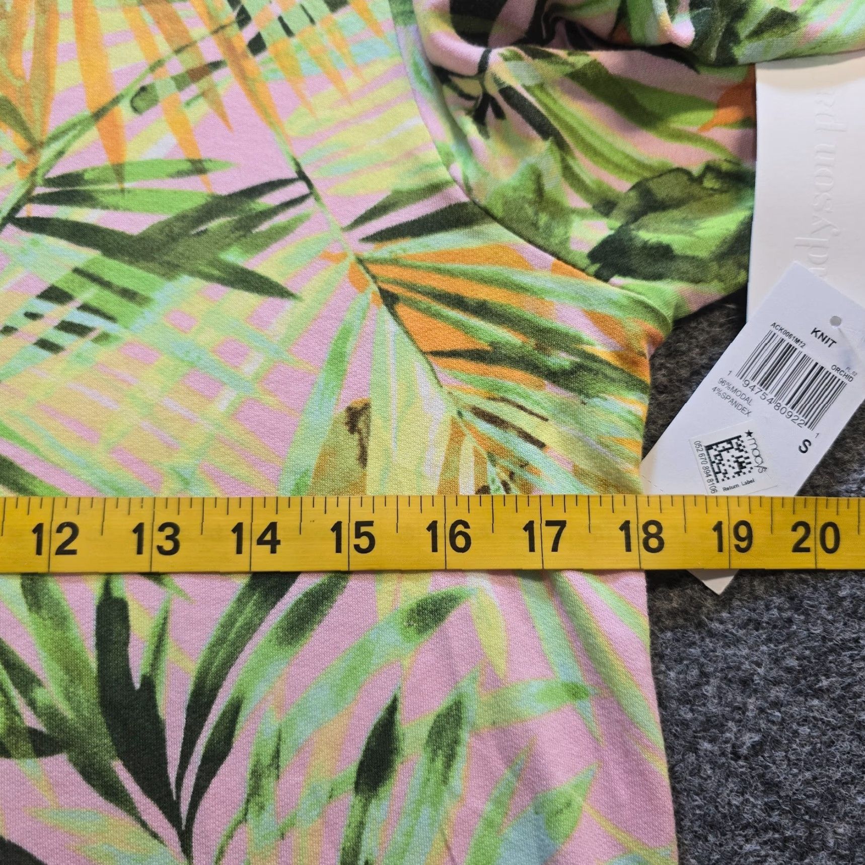 Vintage Adyson Parker Top Womens Size S Pink Green Tropical Long Sleeve Soft Casual Knit Modal Spandex Regular Womens Top Size S / US 4 / IT 40 - 5 Thumbnail