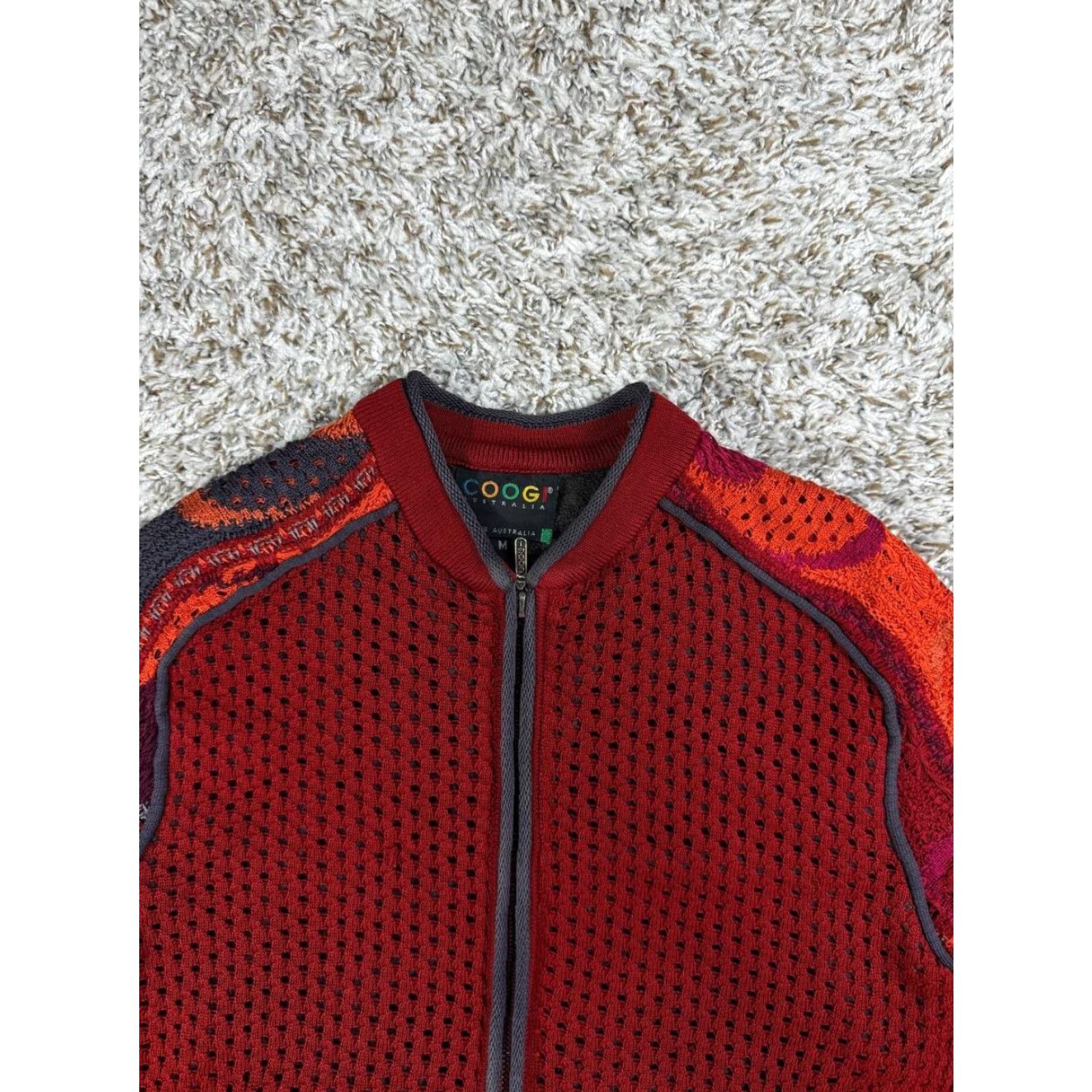 Coogi VINTAGE COOGI Sweater Full Zip Knit Women's Medium Red 3D RARE Size M / US 6-8 / IT 42-44 - 2 Thumbnail