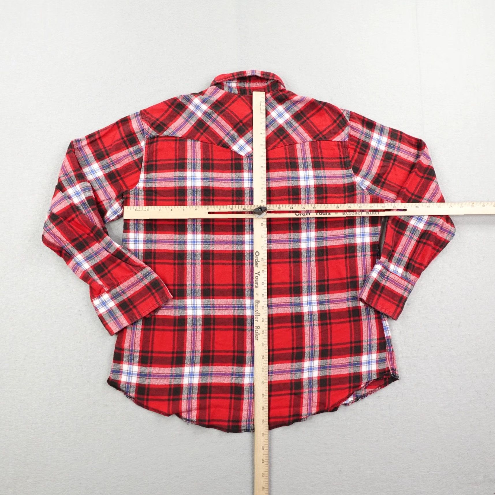 Wrangler VINTAGE Wrangler Shirt Mens Large Red Plaid Flannel Pearl Snap Cowboy Western Button-Up Long Sleeve Cotton Pocketed Size US L / EU 52-54 / 3 - 4 Thumbnail