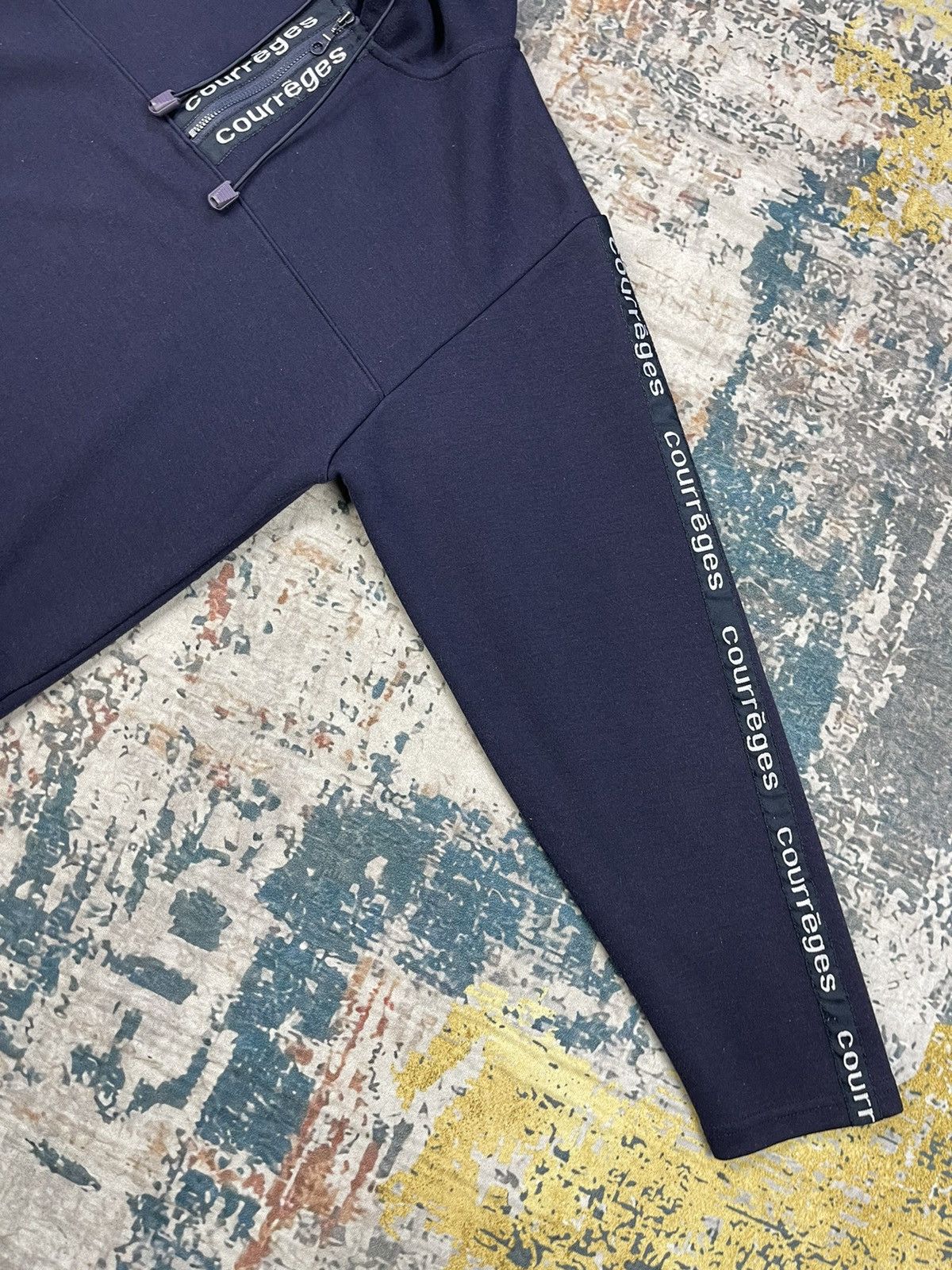 Courreges Courreges Zip Up Side Tape Pull Over Hoodies Size M / US 6-8 / IT 42-44 - 4 Thumbnail