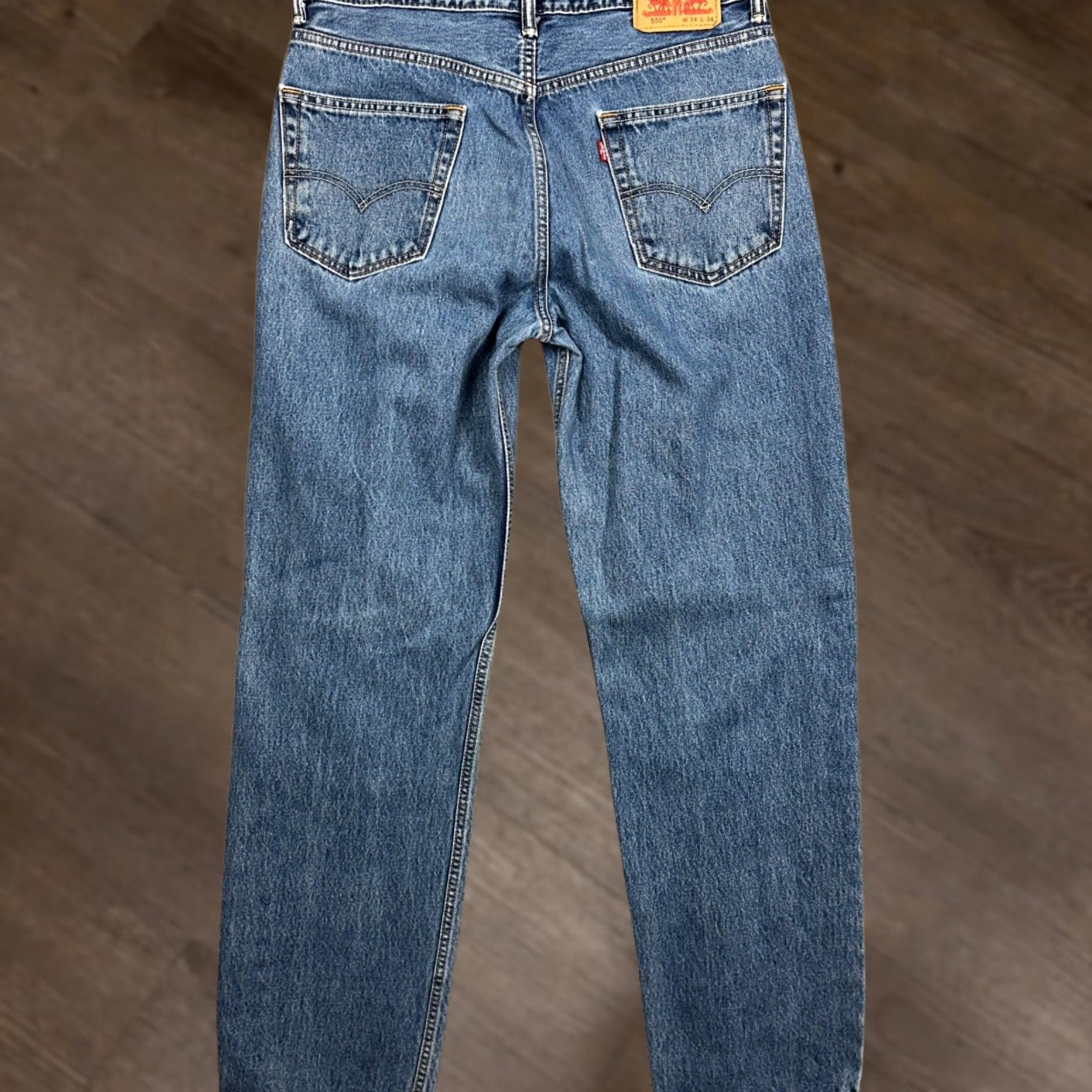 Levi's Levi's 550 Jeans Mens 34X34 Blue Relaxed Fit Straight Leg Denim Pants Size US 34 / EU 50 - 1 Thumbnail