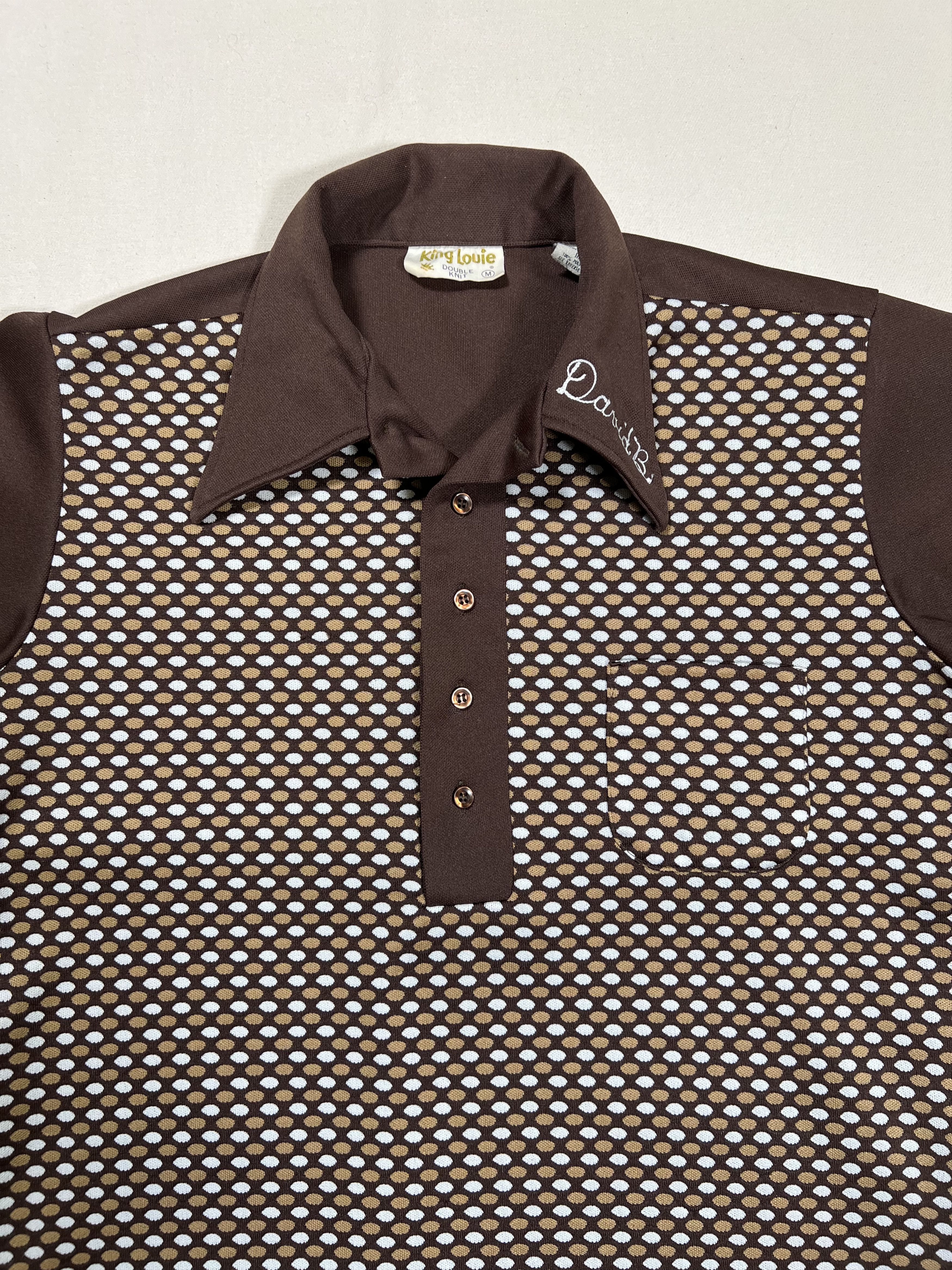 Vintage VTG 1960's/1970's King Louie Polka Dot Polo Bowling Shirt Size US M / EU 48-50 / 2 - 3 Thumbnail