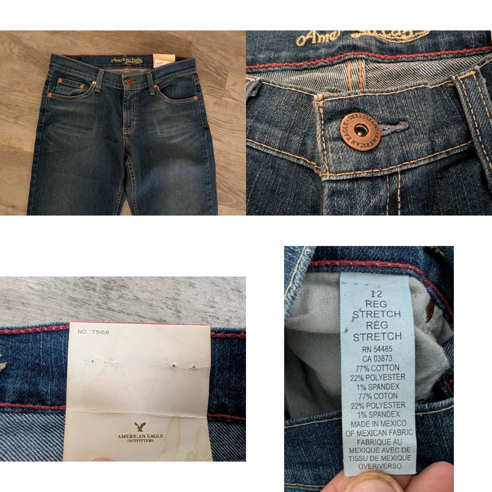 American Eagle Outfitters American Eagle Jeans Womens 12 Hipster Flare Low Rise Boot Dark Wash Denim Size 34" / US 12 / IT 48 - 8 Thumbnail