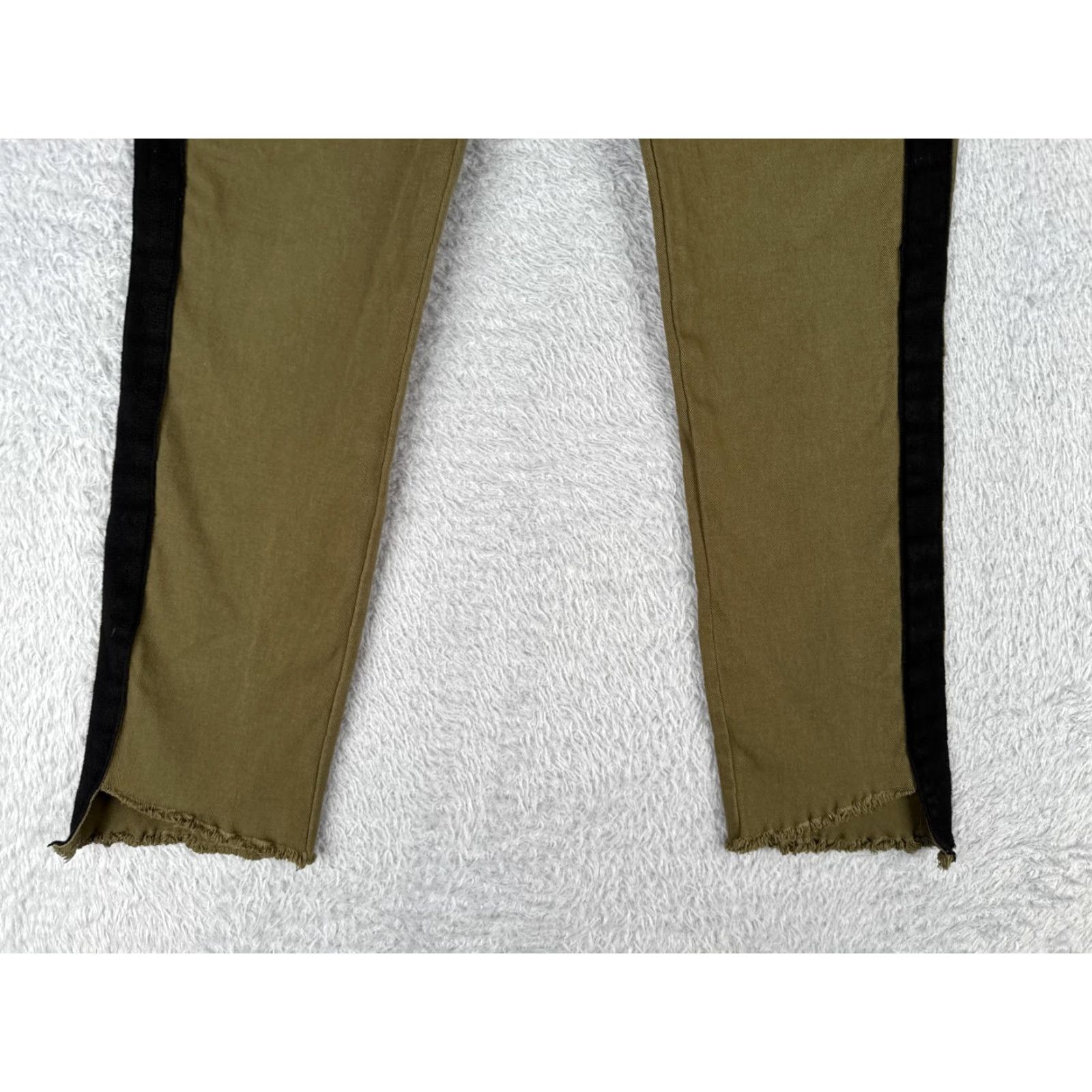 Vintage PAM & GELA Jeans Womens 24 Army Green Straight Pants 27x25 Low Rise 5-Pocket Denim Stretch Vintage No Size 42" / US 20 - 2 Thumbnail