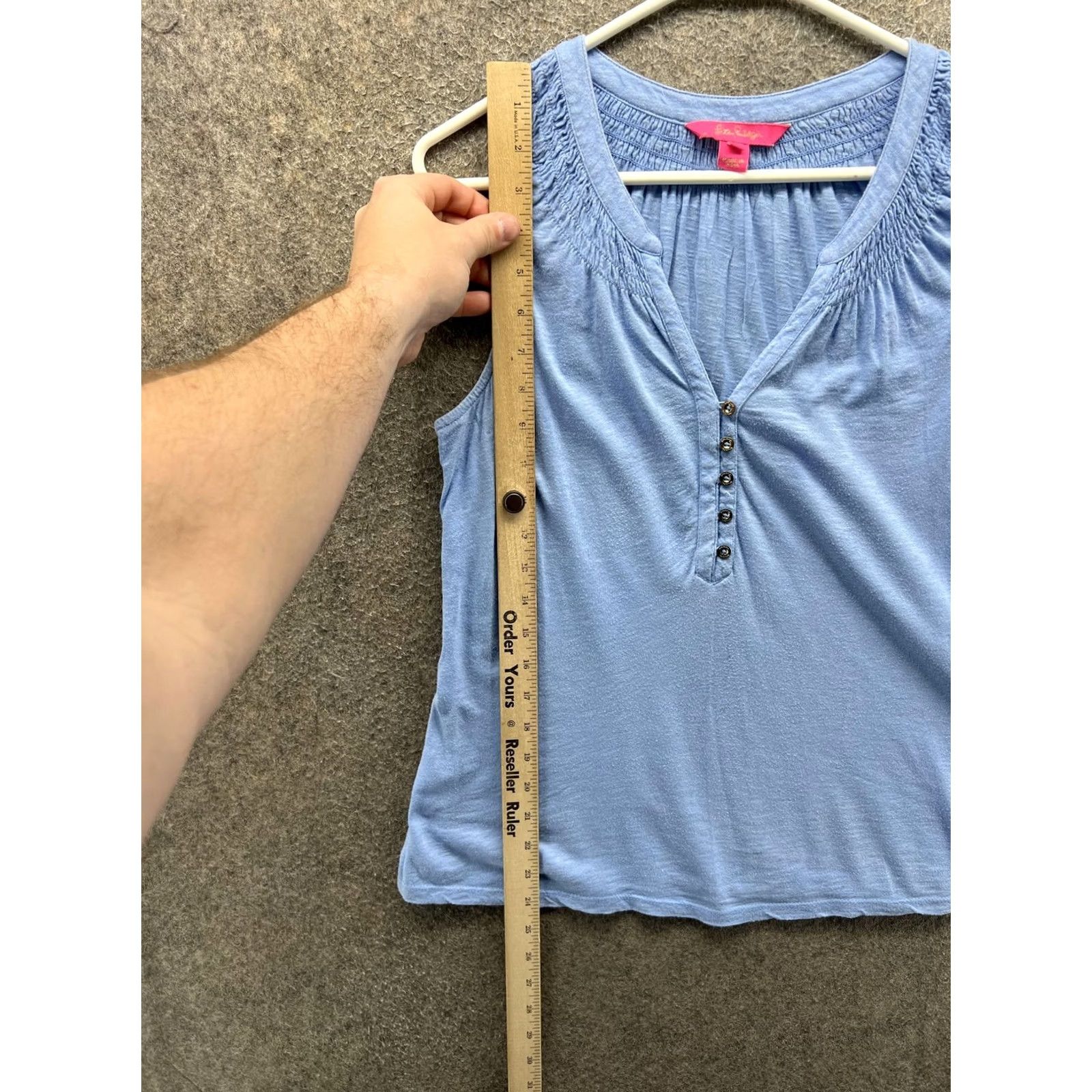 Lilly Pulitzer Lilly Pulitzer Tank Top Womens S Blue Henley Sleeveless Jersey Cotton Summer Clothing Size S / US 4 / IT 40 - 7 Thumbnail