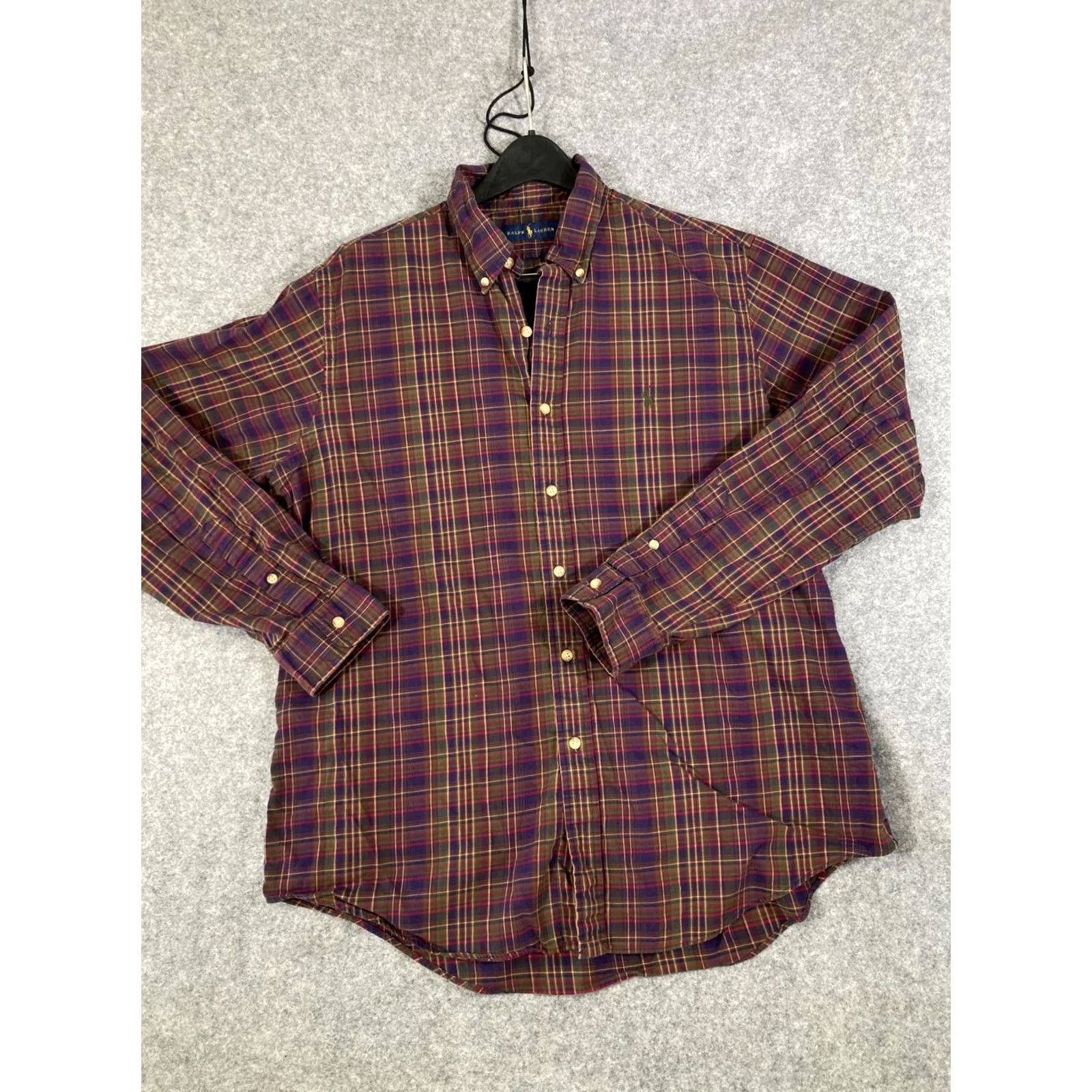 Ralph Lauren Ralph Lauren Button Down Shirt Mens XL Purple Green Plaid Long Sleeve Outdoor Shirt Size US XL / EU 56 / 4 - 2 Thumbnail