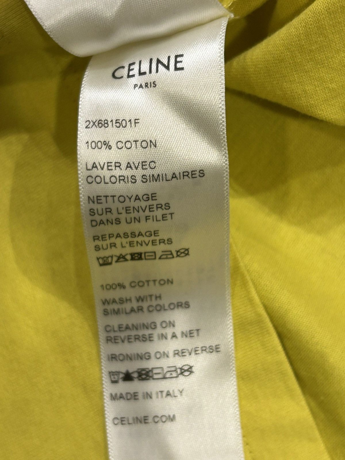 Celine Celine Tee - Yellow Size US S / EU 44-46 / 1 - 8 Thumbnail