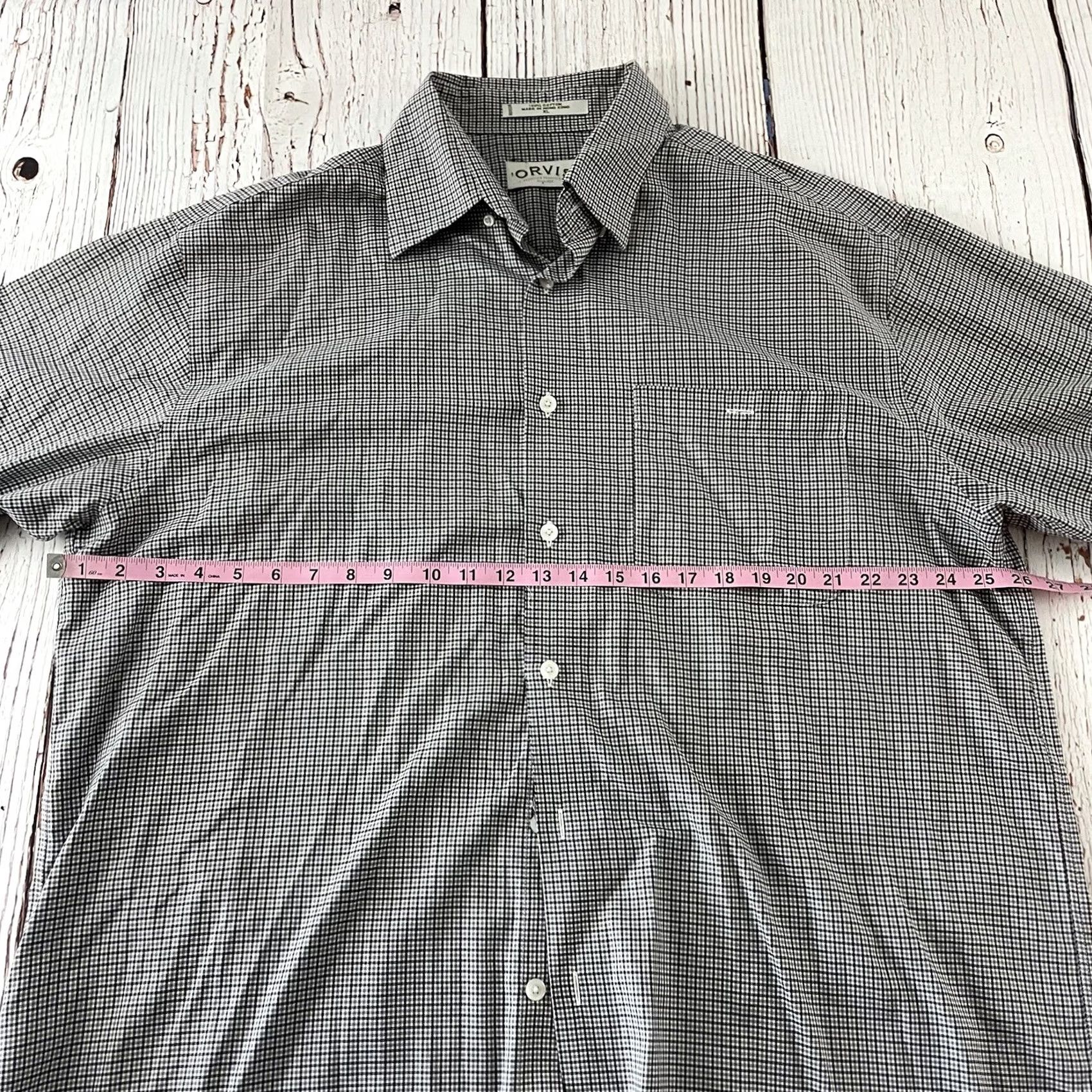 Orvis Orvis Plaid Long Sleeve Button-Up Shirt Men XL Black Gray Buttoned Front Pocket Cotton Size US XL / EU 56 / 4 - 5 Thumbnail