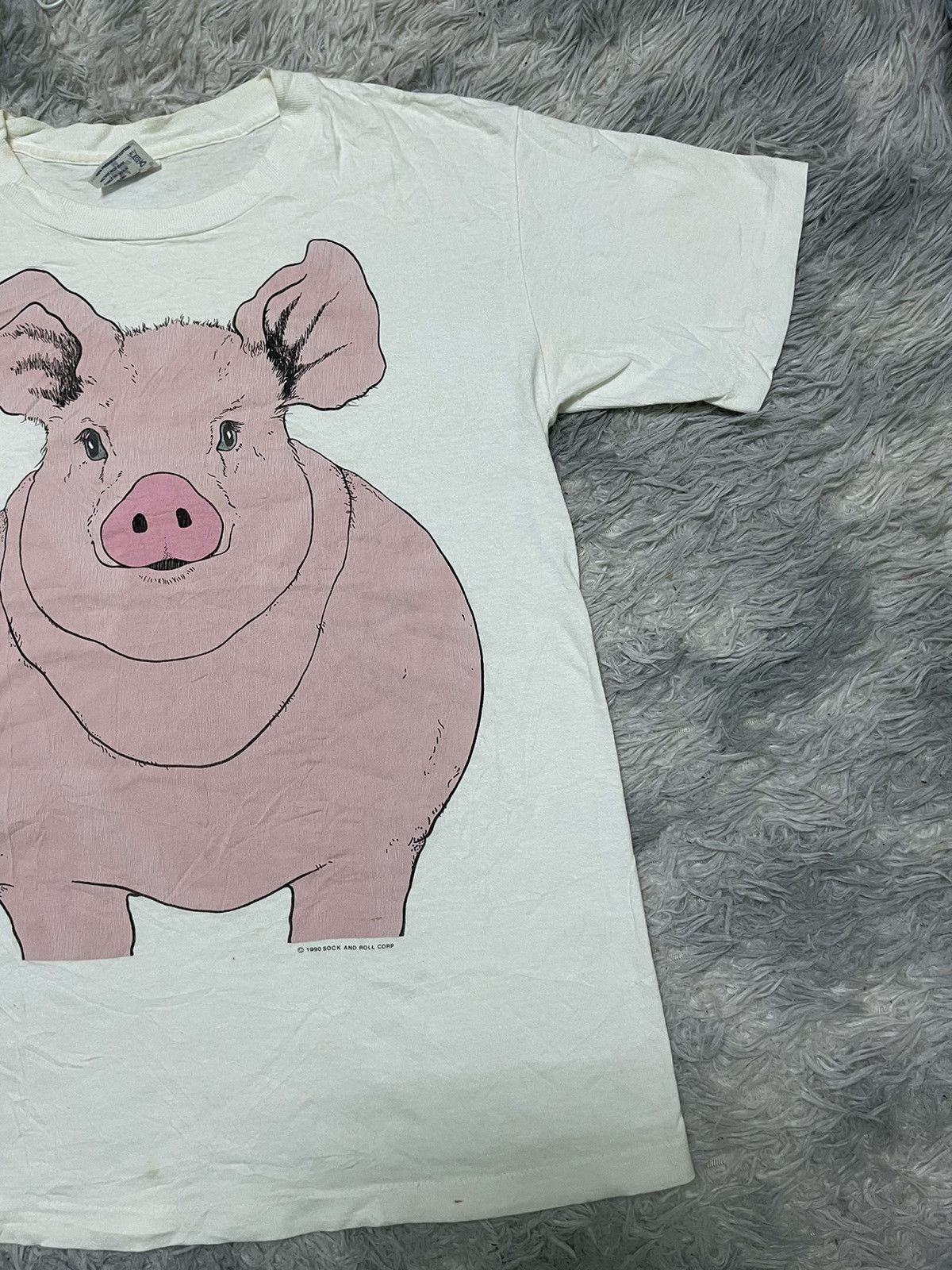 TEE JAYS 1990 SOCK AND ROLL CORP BIG FACE PIG RARE DESIGN Size US M / EU 48-50 / 2 - 4 Thumbnail