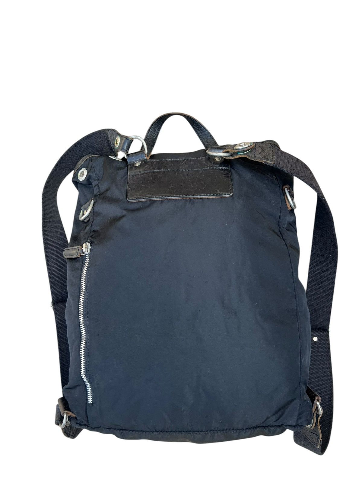 Felisi Vintage Felisi Italy Distress Hybrid Nylon Leather Backpack Size ONE SIZE - 12 Thumbnail