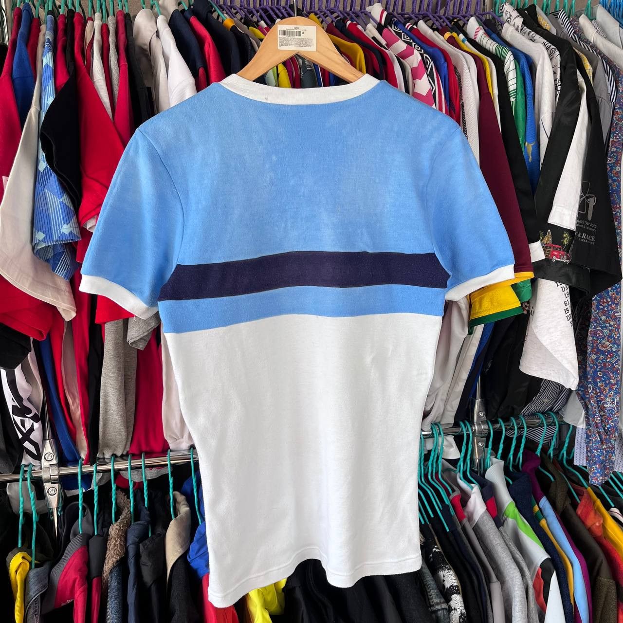 Adidas x2 80s Retro Adidas Trefoil Striped Tshirt Made in Ireland Size US S / EU 44-46 / 1 - 7 Thumbnail
