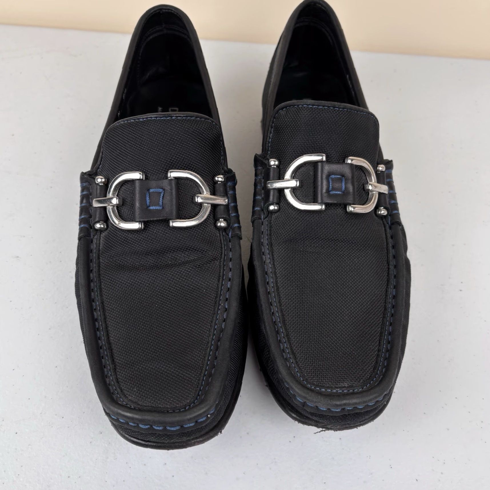 Donald Pliner Donald J. Pliner Loafers Men 8.5 Narrow Black Leather Horsebit Italy Read Size US 9 / EU 42 - 6 Thumbnail