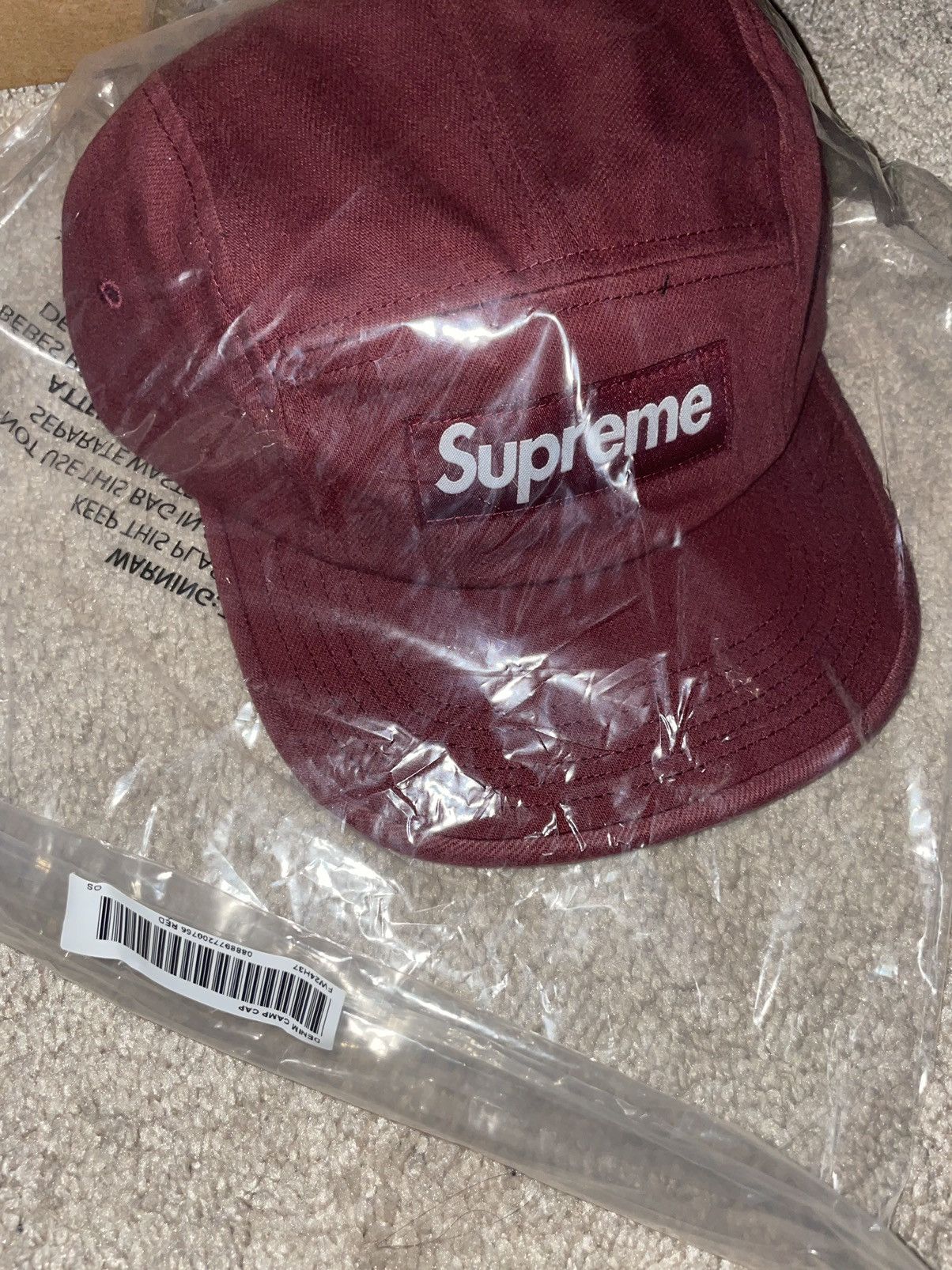 Supreme Supreme Denim Camp Cap (Red) | Grailed