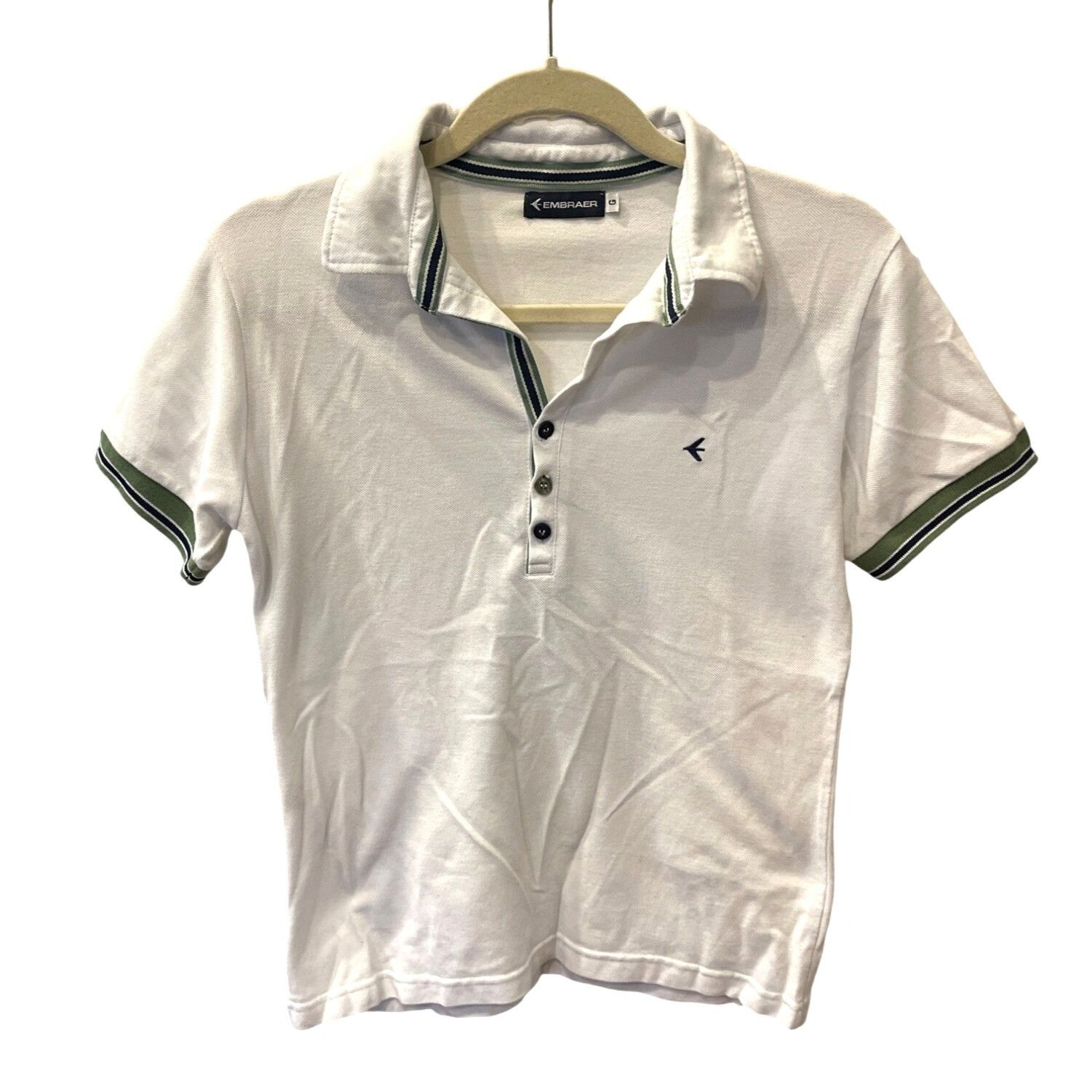 Other Embraer White Polo Shirt Short Sleeves Button-Up Collar Size Size US L / EU 52-54 / 3 - 2 Thumbnail