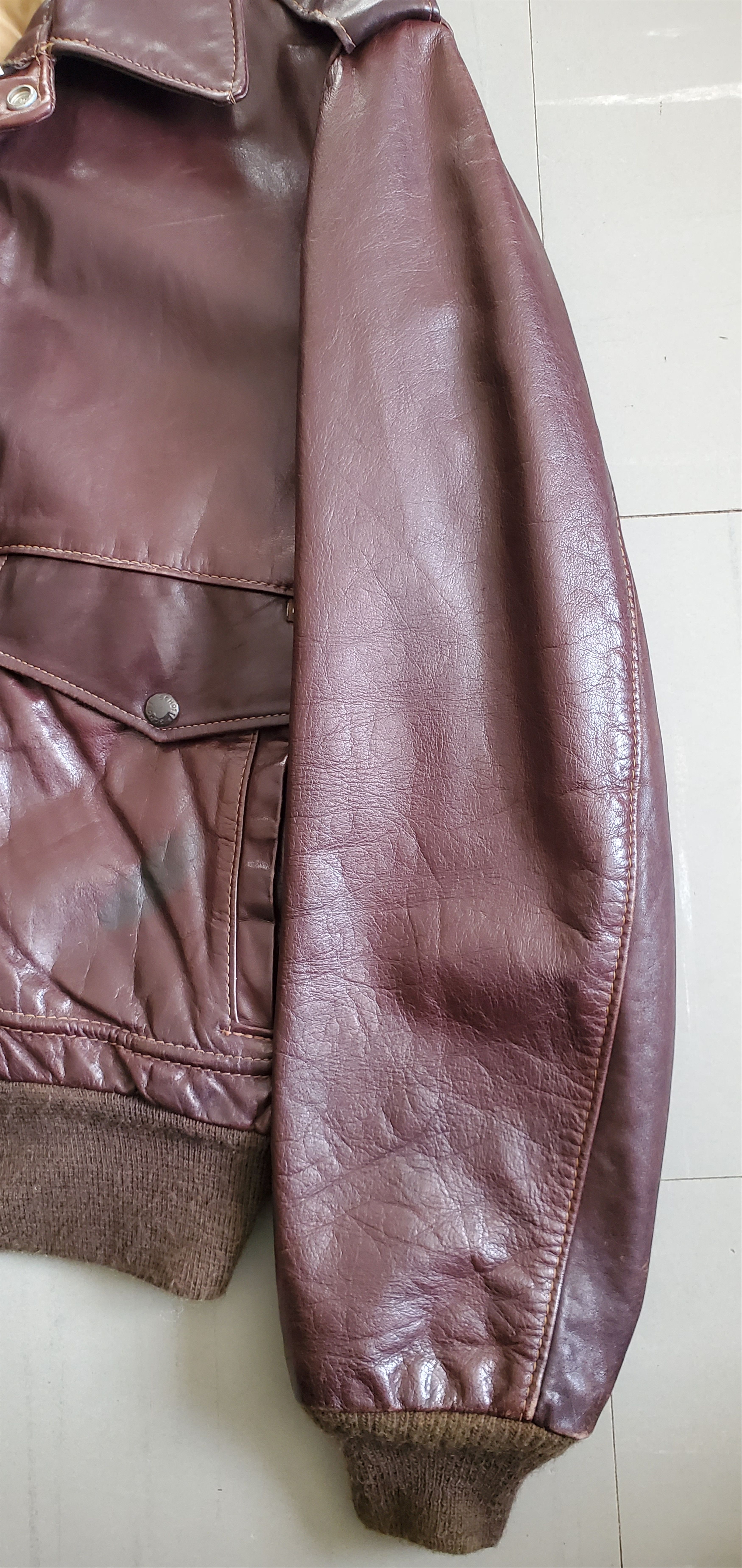 Schott SCHOTT 184SM Brown Cowhide Leather Cockpit Jacket Size US XS / EU 42 / 0 - 2 Thumbnail