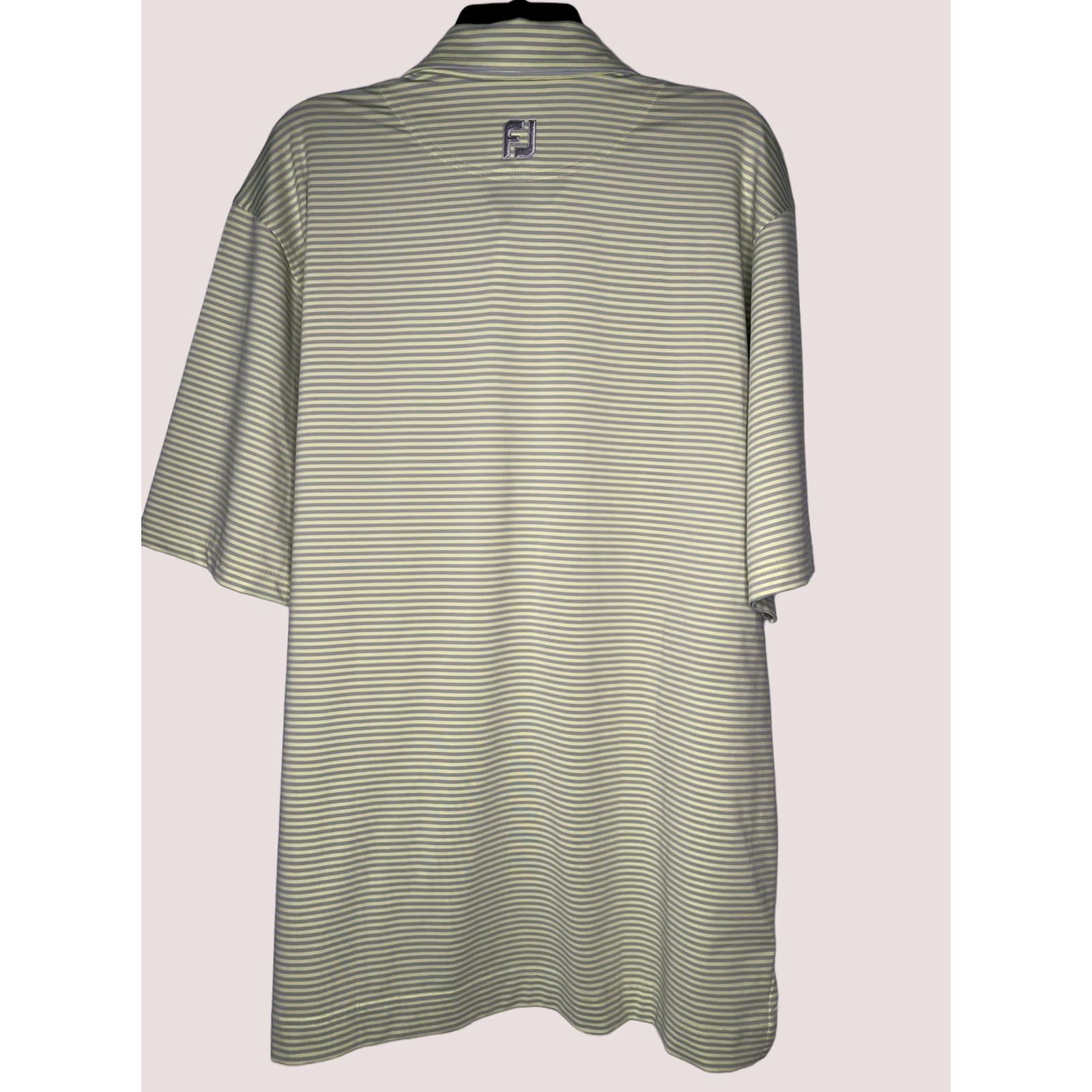 Footjoy FootJoy Golf Polo Mens Large Green Striped Short Sleeve Breathable Logo 32 Inches Long 24 Inches Chest Akron Firestone Country Club Size US L / EU 52-54 / 3 - 1 Thumbnail