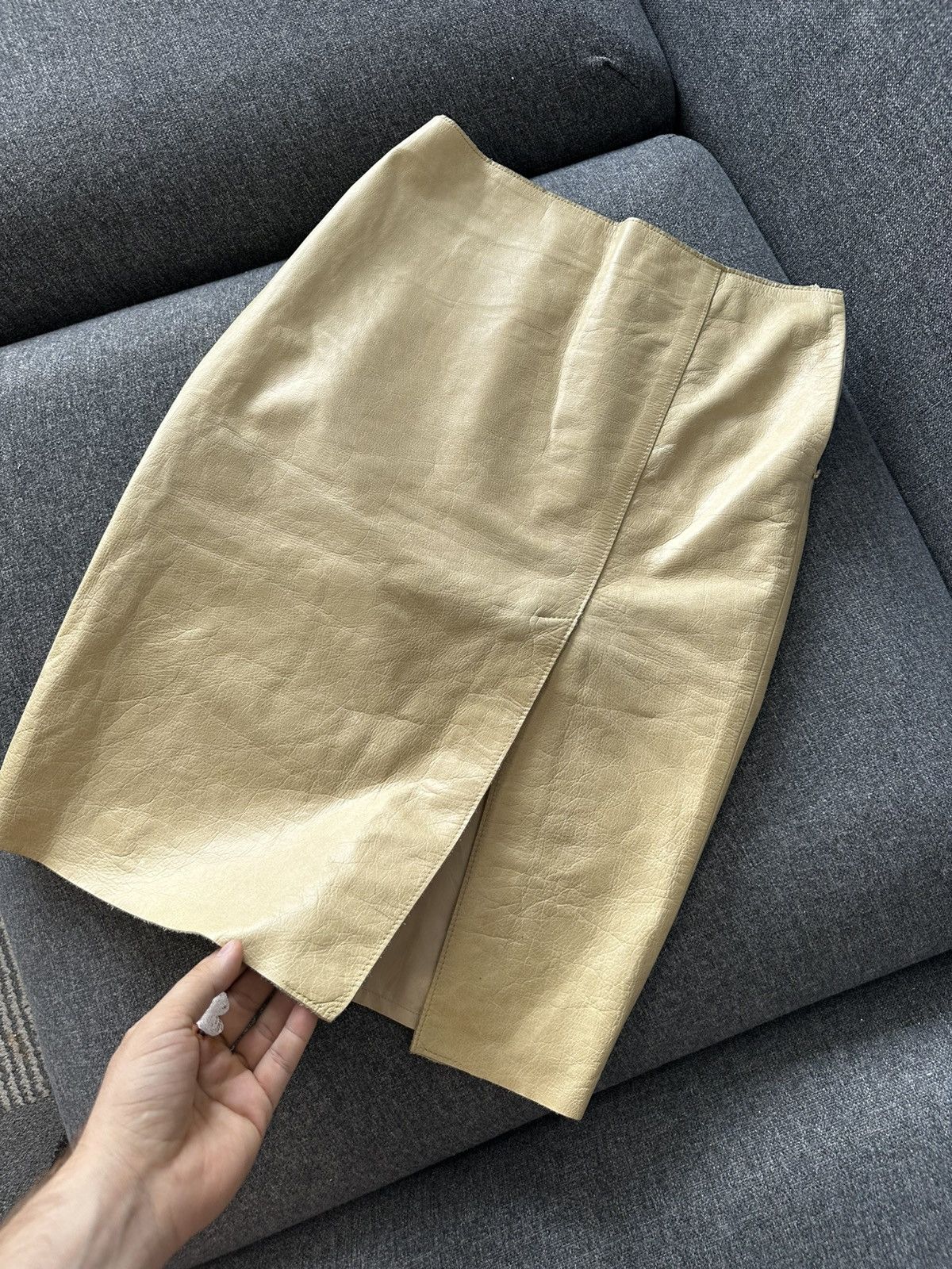 Versace Vintage 90s Versace leather skirt Size 27" / US 4 / IT 40 - 8 Thumbnail