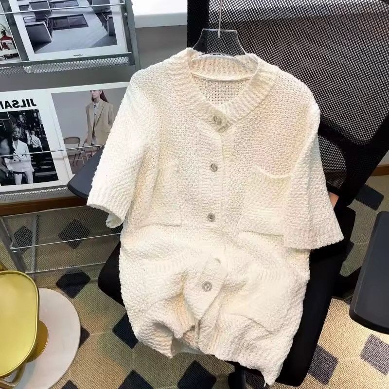 Japanese Brand Knitted Casual Solid Knitwear Short Sleeve Shirt Blouse Size US M / EU 48-50 / 2 - 2 Thumbnail