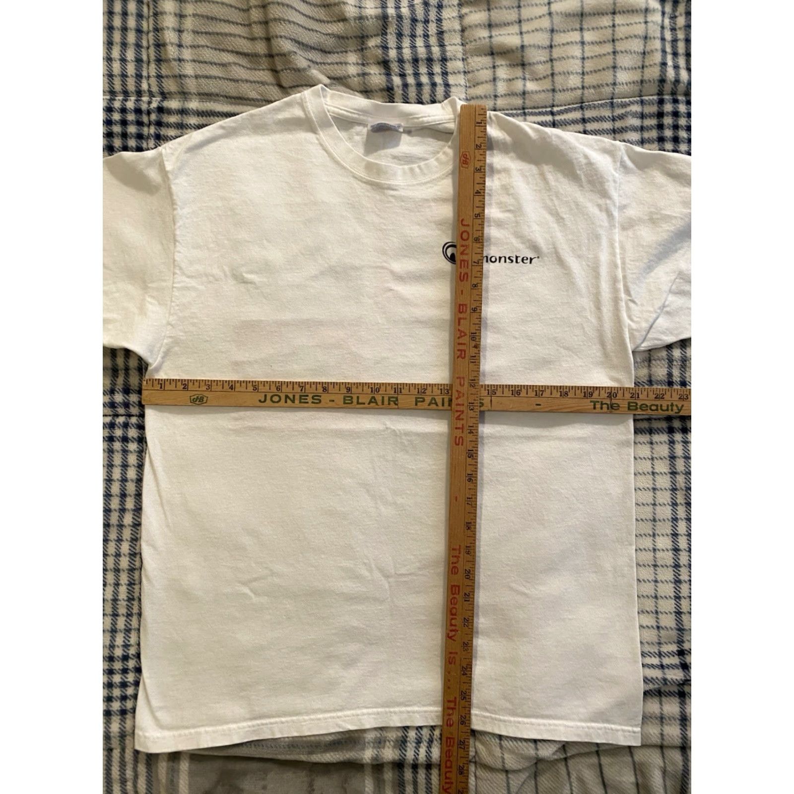 Hanes VINTAGE Hanes Heavyweight Monster.Com T Shirt White Mens Large Crew Neck Short Sleeve Cotton Graphic Print 90s Cartoon Advertising Double-Sided Size US L / EU 52-54 / 3 - 4 Thumbnail