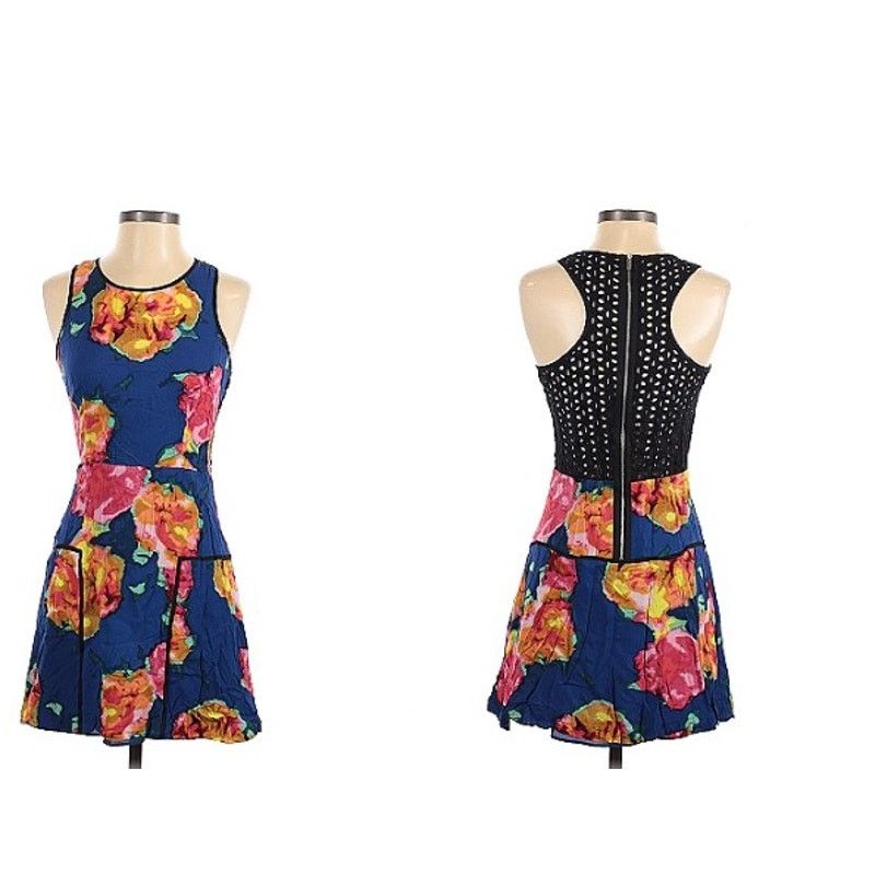 Other Rachel Roy Women's Floral Print Sleeveless Fit Flare Dress 6 Size M / US 6-8 / IT 42-44 - 3 Thumbnail