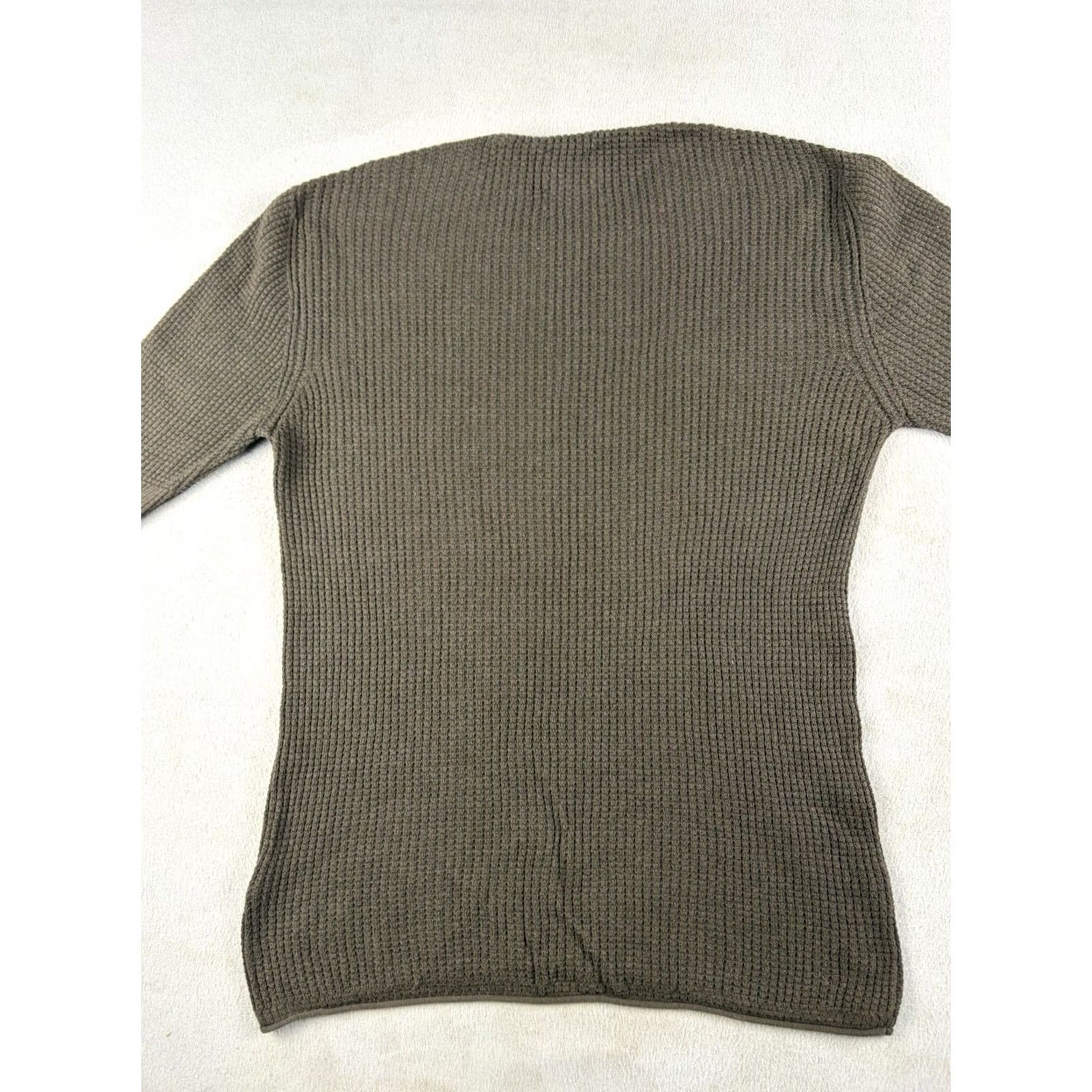 Billy Reid Billy Reid Shirt Men’s Small Green Mini Waffle Crew Cotton Cashmere Thermal Shirt Size US S / EU 44-46 / 1 - 5 Thumbnail