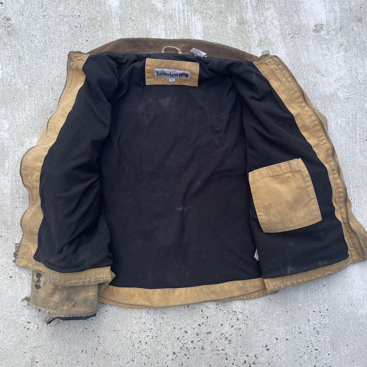 Carhartt Vintage Thrashed Tan TIMBERLAND PRO Lined Chore Jacket Size US L / EU 52-54 / 3 - 6 Thumbnail