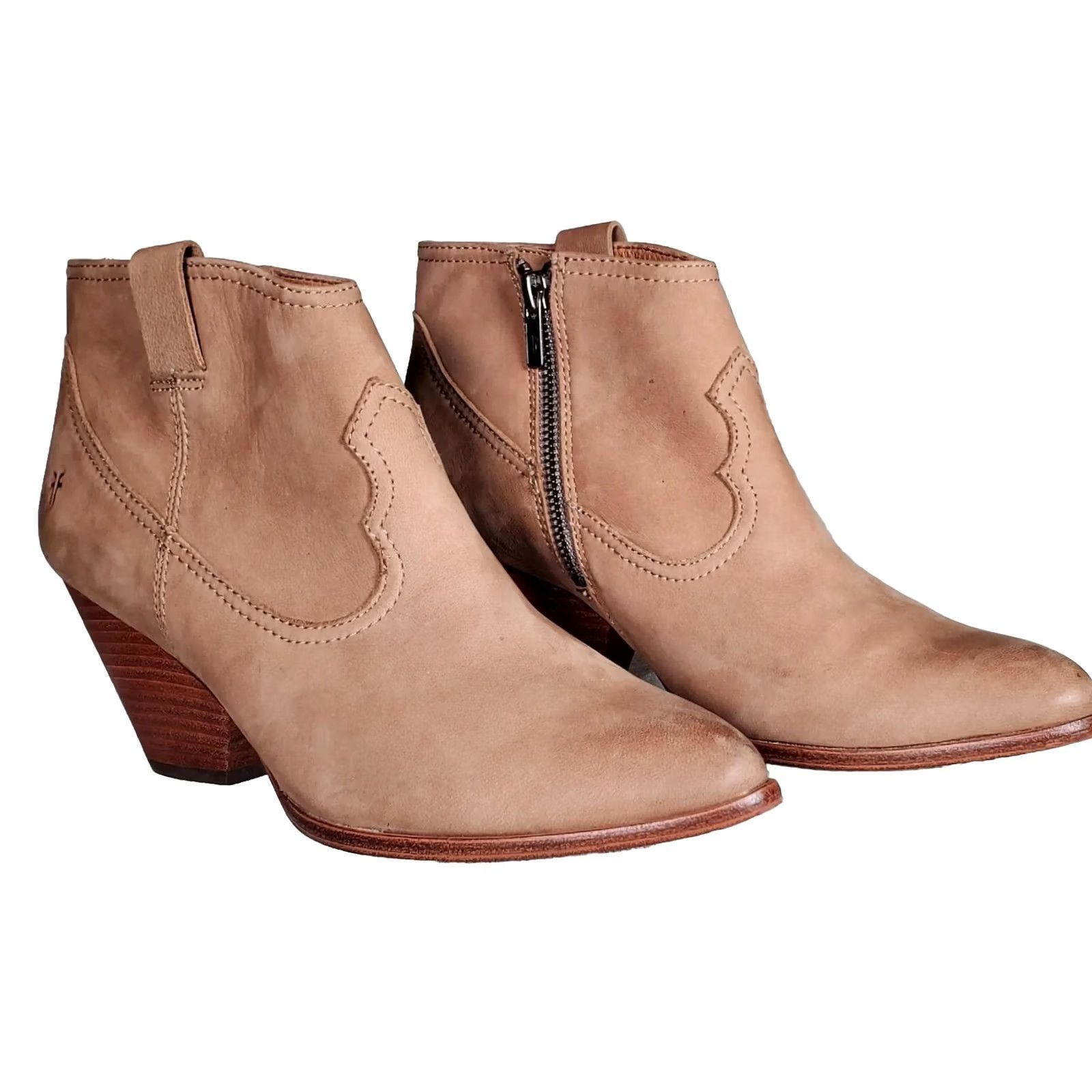 Frye Frye Rory Ankle Boots Beige Leather Womens Bootie US 9 Size US 9 / IT 39 - 2 Thumbnail