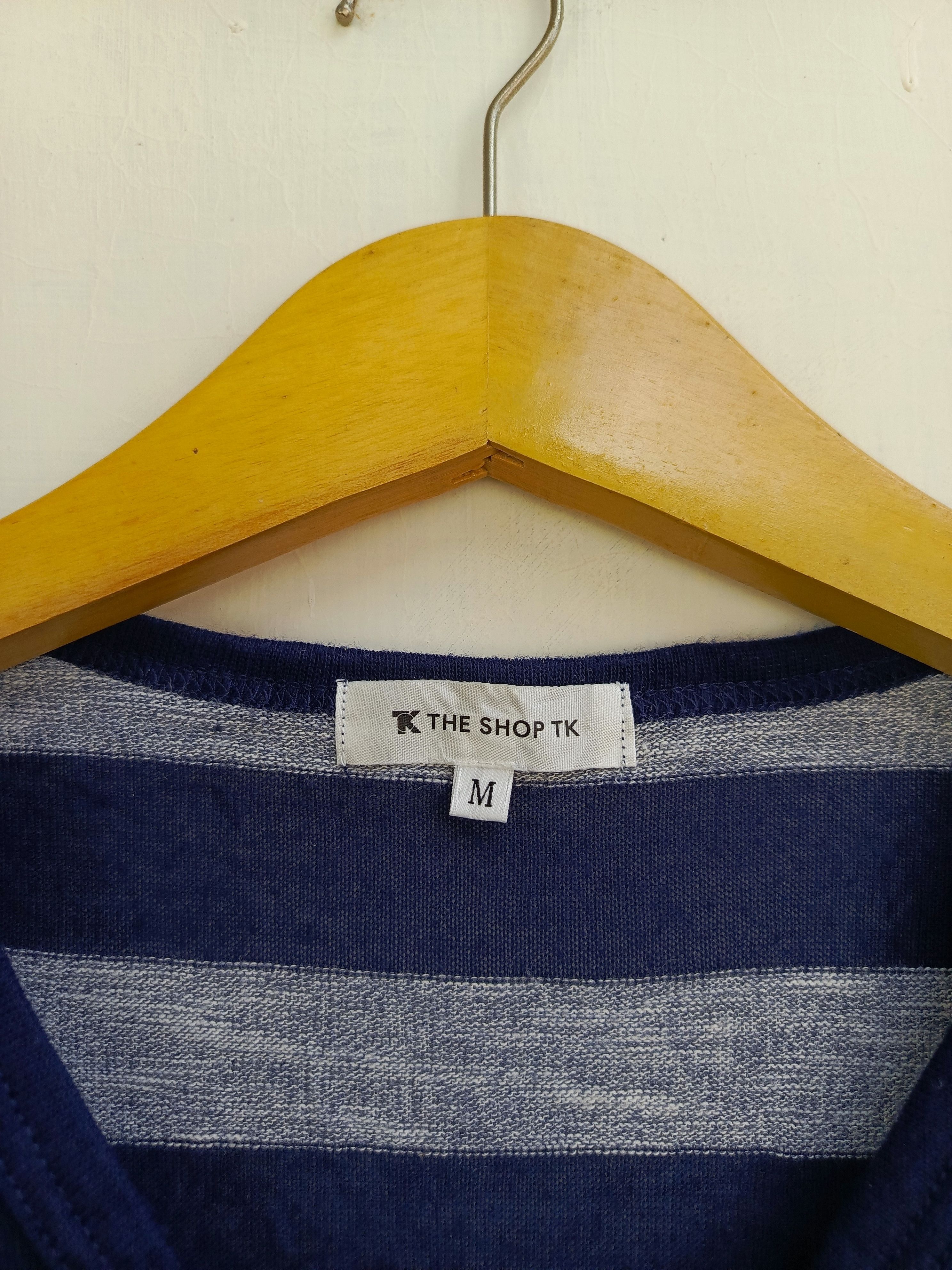Japanese Brand The Shop TK Takeo Kikuchi Striped V-Neck Pocket Tee Size US M / EU 48-50 / 2 - 5 Thumbnail