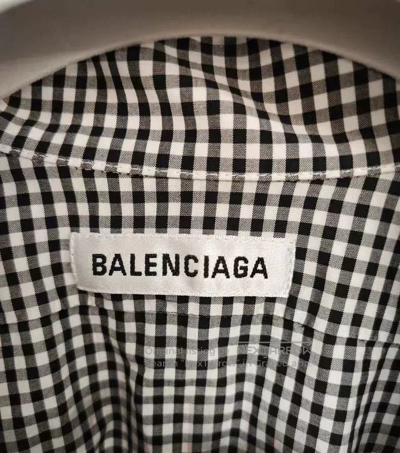 Balenciaga Balenciaga Long Sleeve Black and White Plaid Shirt with Ba Size XS / US 0-2 / IT 36-38 - 4 Thumbnail