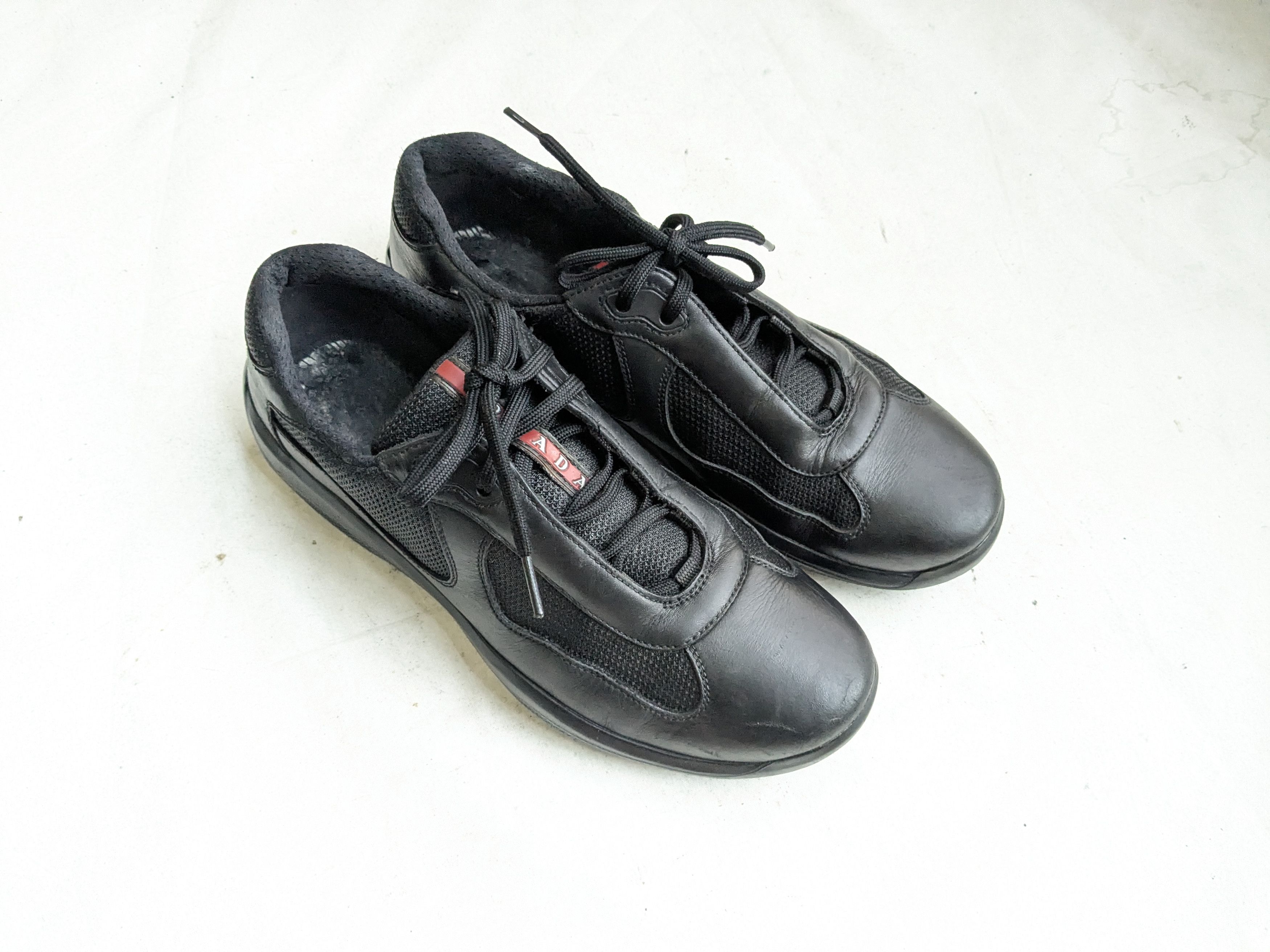 Prada Prada America's Cup Sneakers Black 9 Red Leather Low Tops Size US 9 / EU 42 - 2 Thumbnail