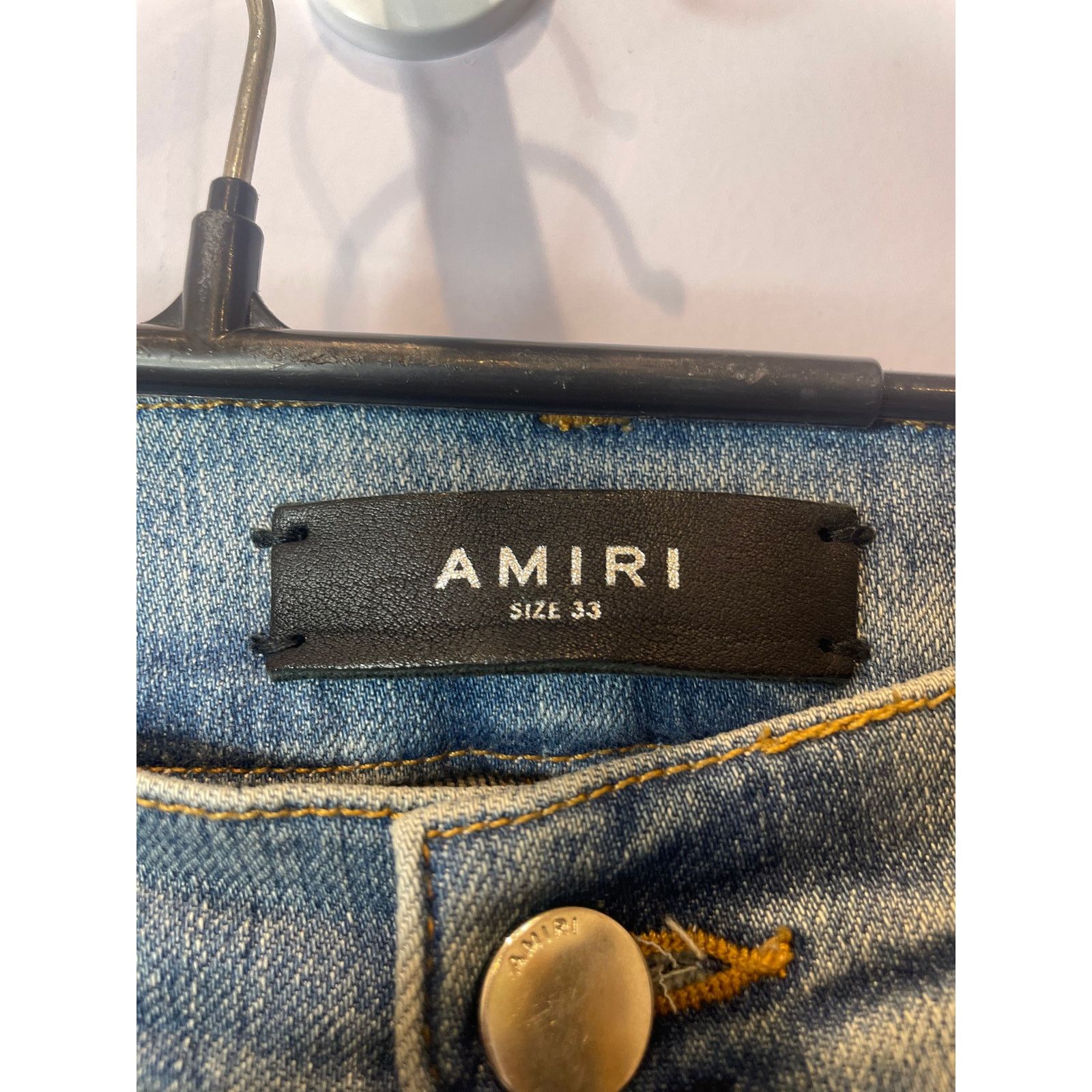 Amiri Amiri Clay Side Logo Light Wash Blue Jeans Size US 33 - 3 Thumbnail