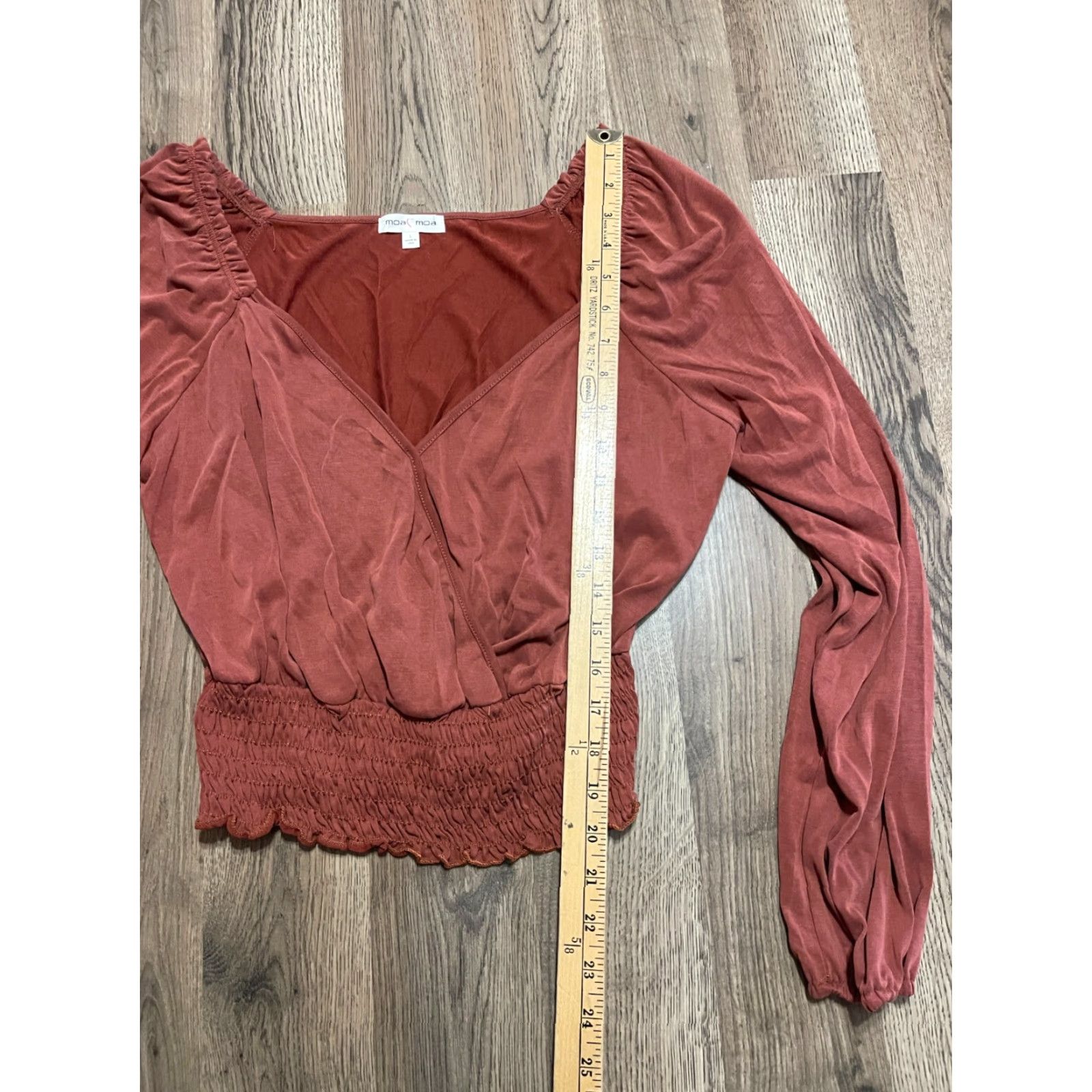 Vintage Moa Moa Shirt Womens Large Orange Crop Top V-neck T-Shirt Casual Cropped Regular Size L / US 10 / IT 46 - 6 Thumbnail