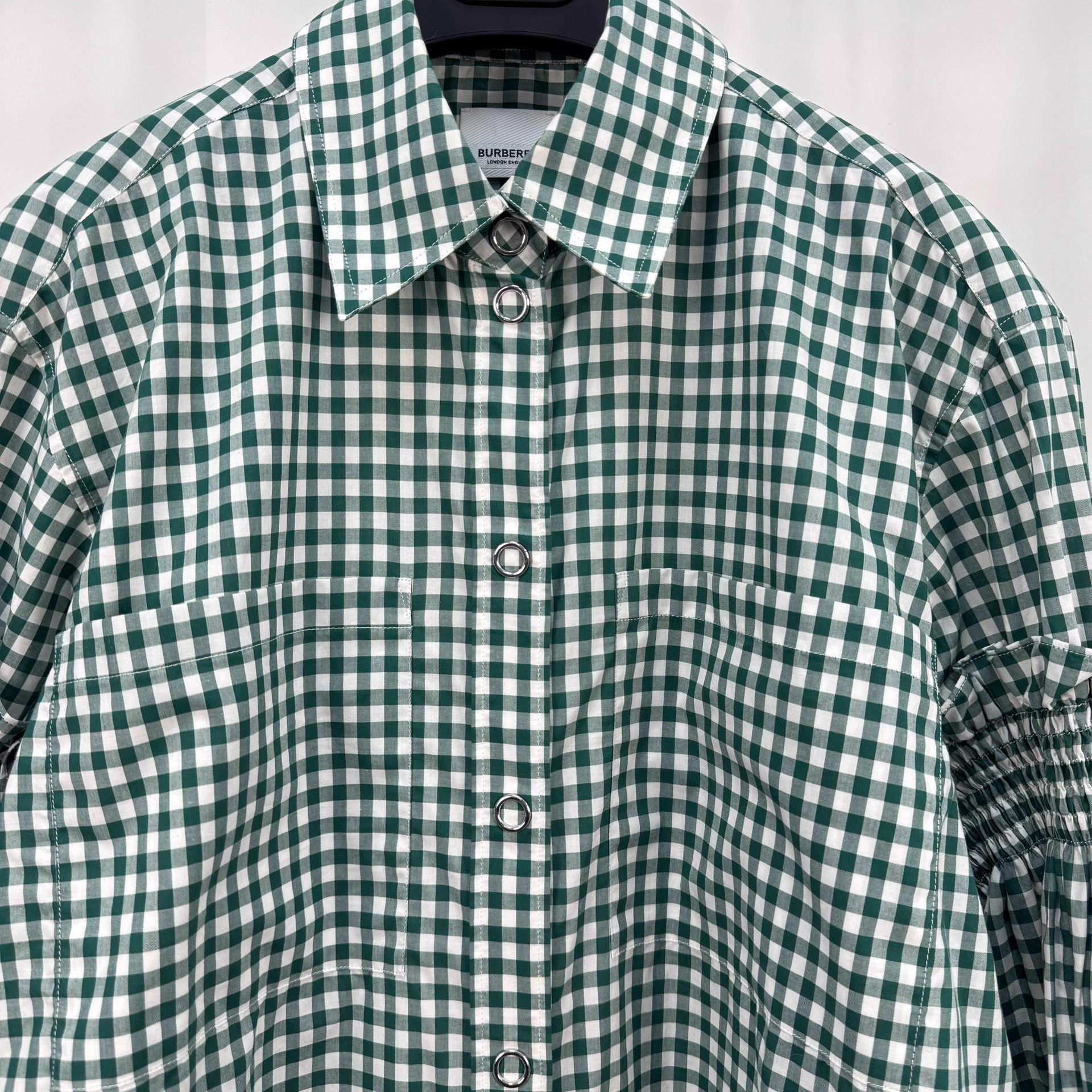 Burberry Burberry Check Logo Puff Sleeve Shirt UK6 99NWT Size XS / US 0-2 / IT 36-38 - 3 Thumbnail