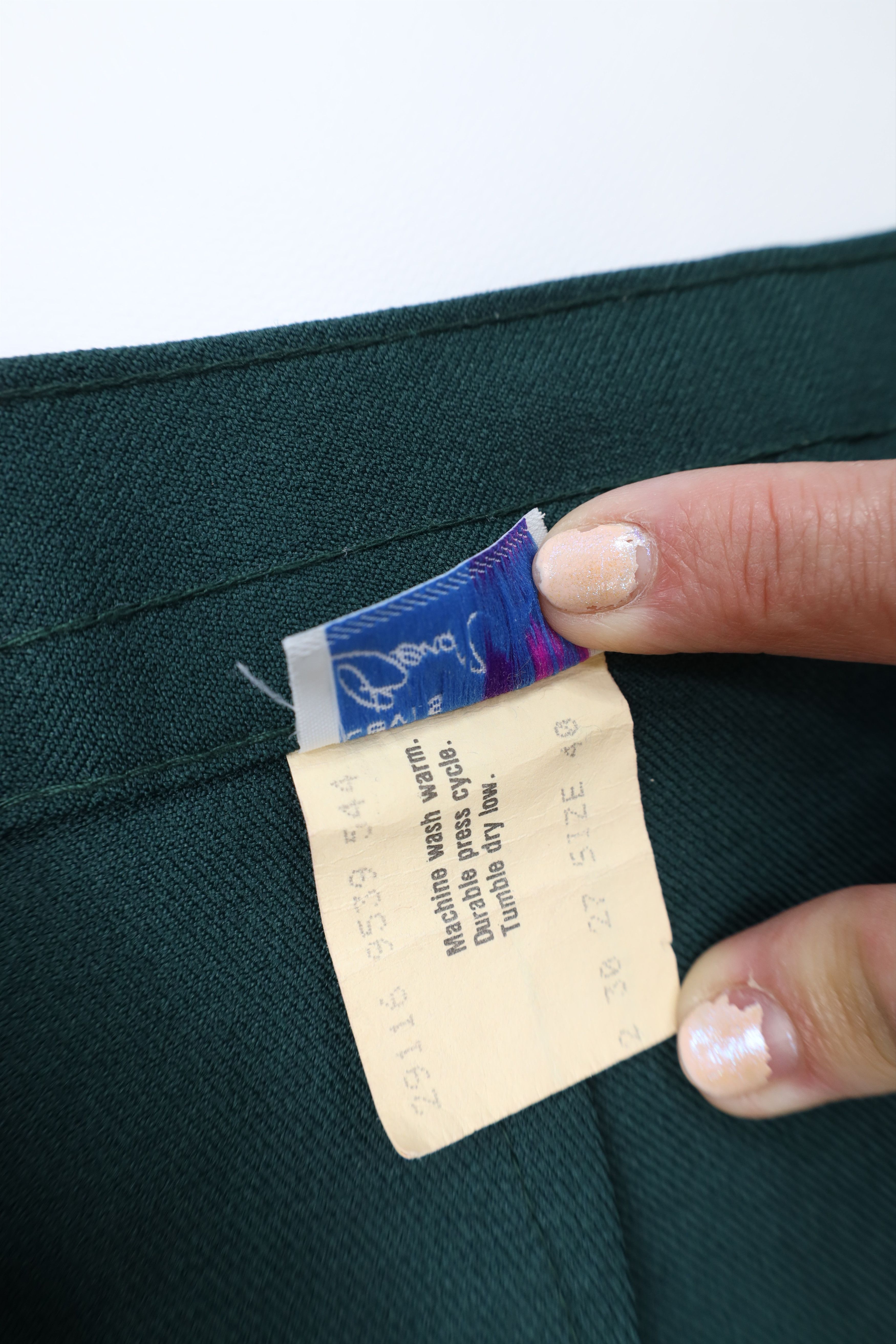 Levi's Vintage 70s 80s Levis Knit Wide Leg Chino Pants Green USA Size 40" / US 18 - 7 Thumbnail