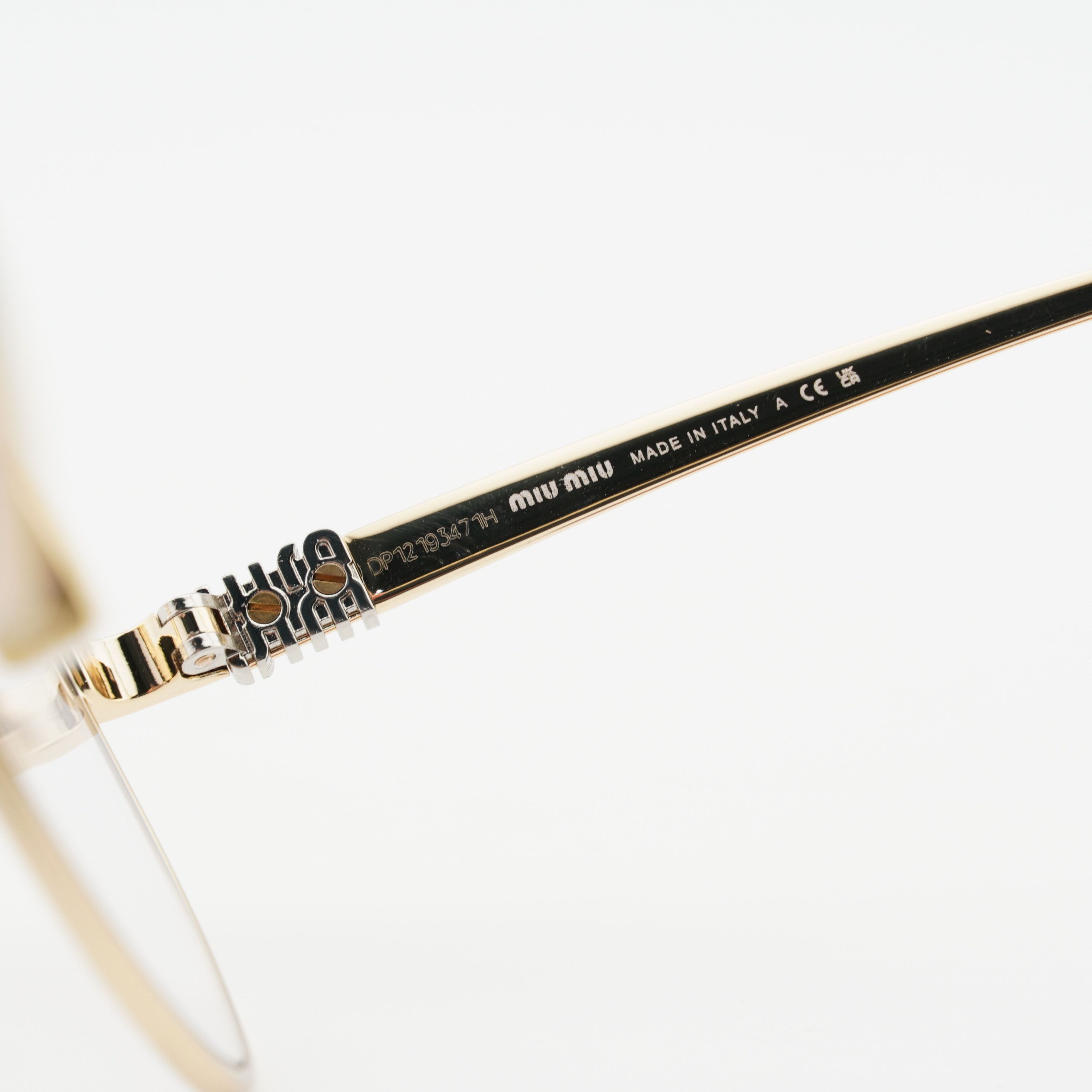 Miu Miu Miu Miu MUA56S 5AK08N Sunglasses Gold Geometric Frame Size ONE SIZE - 5 Thumbnail