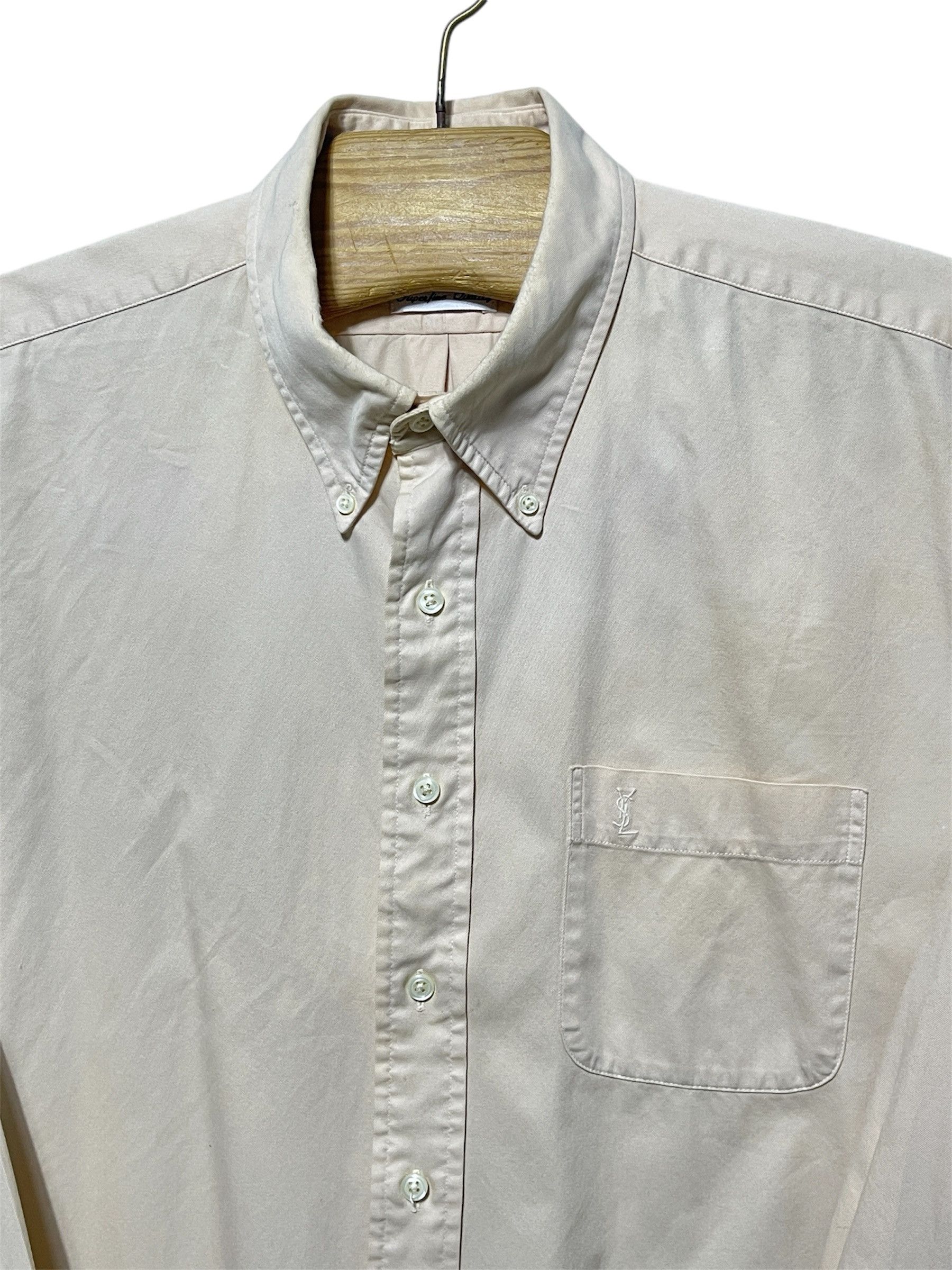 Yves Saint Laurent 🔥 YSL Yves Saint Laurent shirt size xl beige cotton Size US XL / EU 56 / 4 - 3 Thumbnail