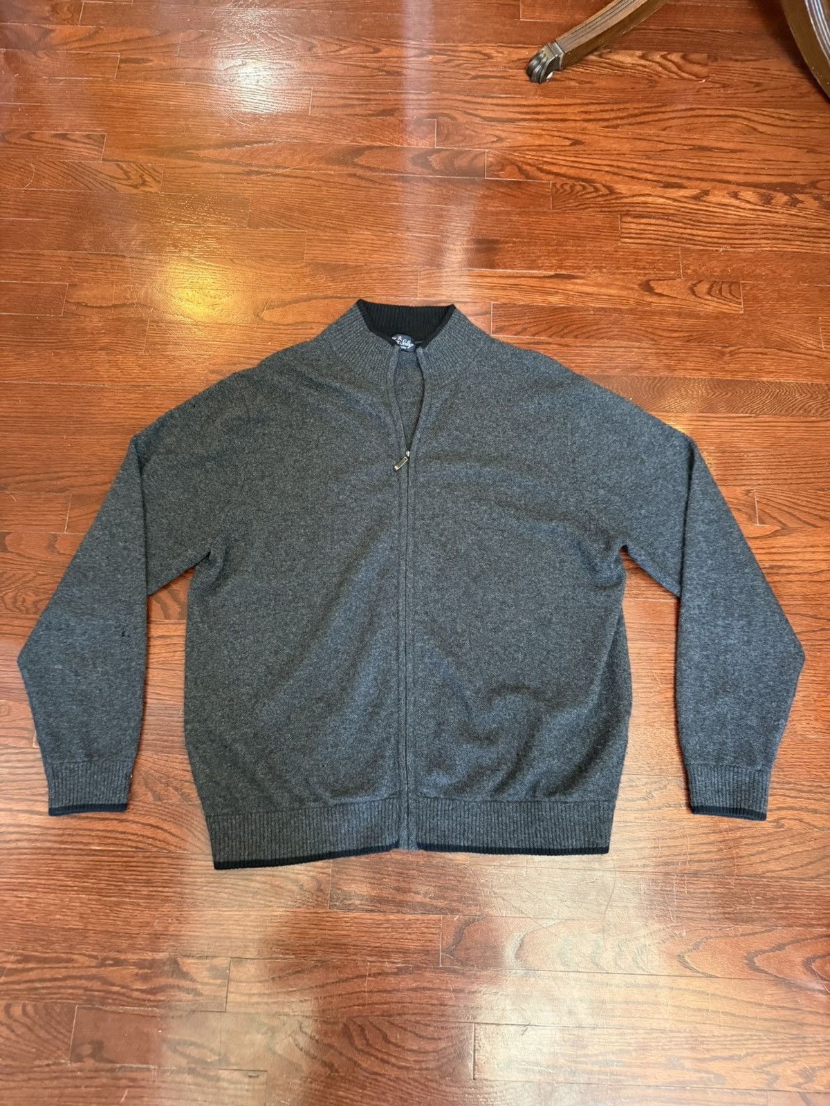 Allen Solly Allen Solly Men's Gray 100% Cashmere Full Zip (XL) Size US XL / EU 56 / 4 - 1 Thumbnail