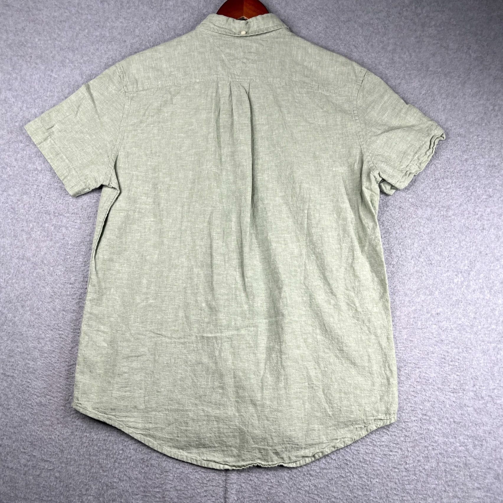 Tommy Hilfiger Tommy Hilfiger Shirt Green Heather Linen Blend Short Sleeve Button-Up Mens Large Size US L / EU 52-54 / 3 - 5 Thumbnail