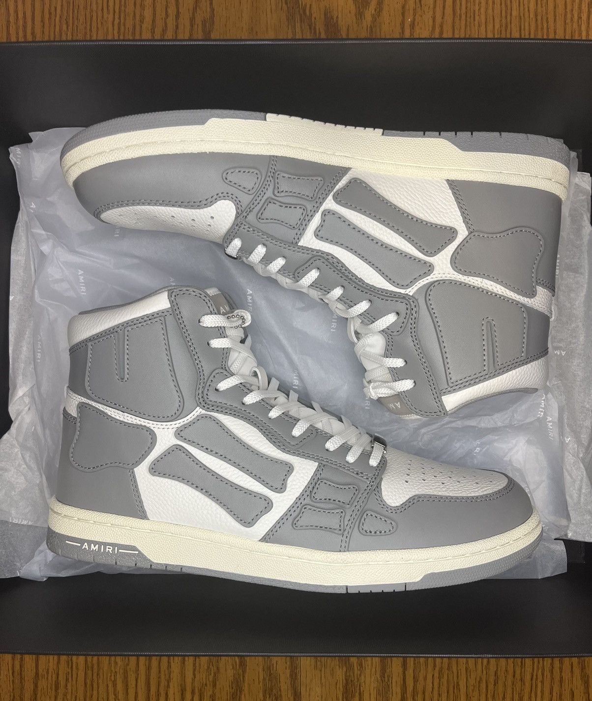 Amiri Skel High-Top Sneaker (White/Grey)