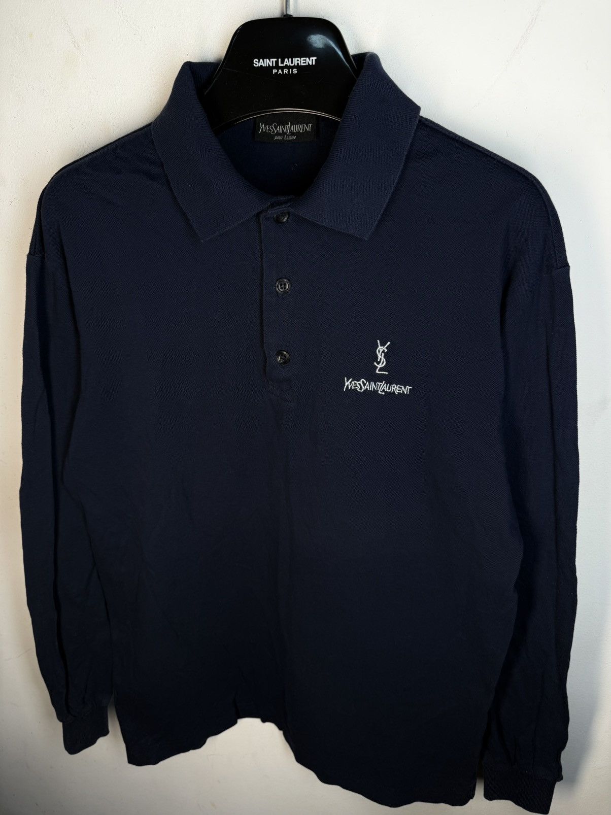 Yves Saint Laurent 🇮🇹90s YSL Sweatshirt 1/4 Button Up Vintage Crewneck collar Size US M / EU 48-50 / 2 - 11 Thumbnail