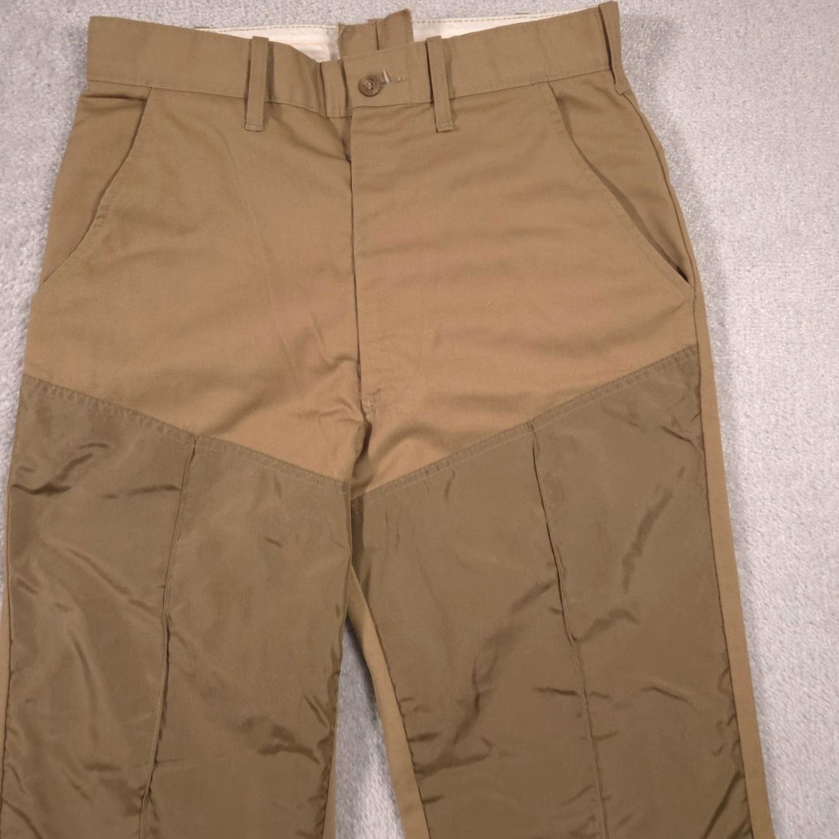 Vintage Bob Allen Pants Mens 32x30 Beige Canvas Workwear Upland Field Ankle Zip Pockets Regular Front Flat Front Zip Mens Beige Canvas Trousers Size US 32 / EU 48 - 4 Thumbnail