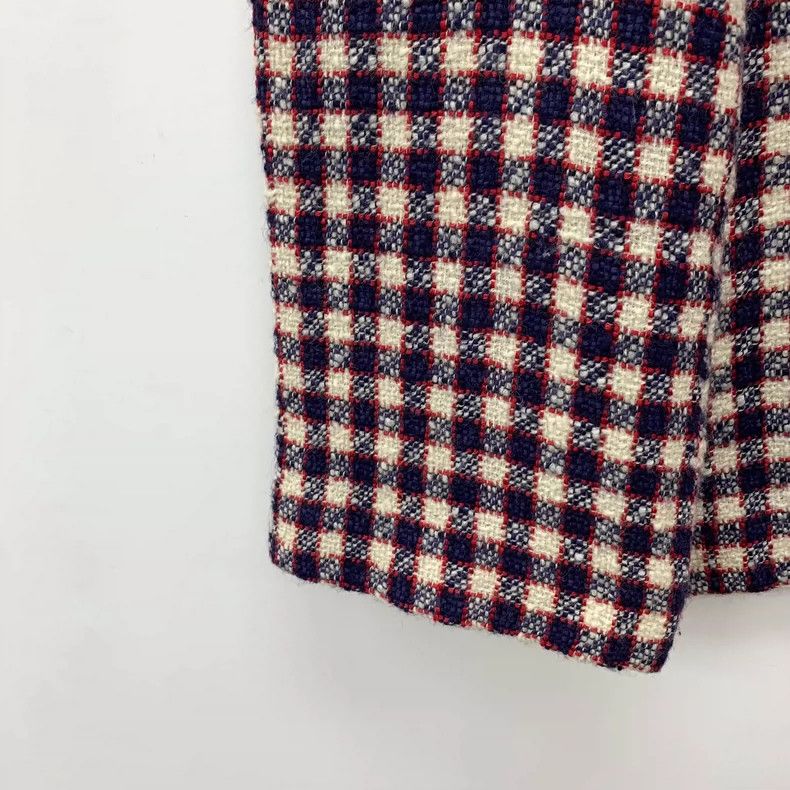 Gucci Gucci Color-blocked plaid wool woven casual wide-leg trouse Size 26" / US 2 / IT 38 - 4 Thumbnail