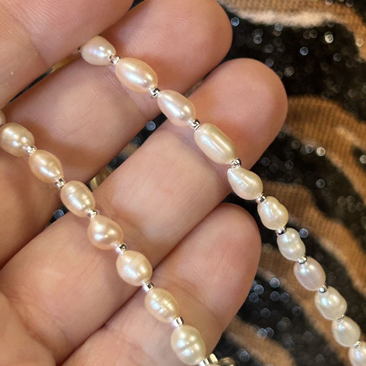 Handmade Handcrafted elegant genuine fresh water pearl necklace Size ONE SIZE - 5 Thumbnail