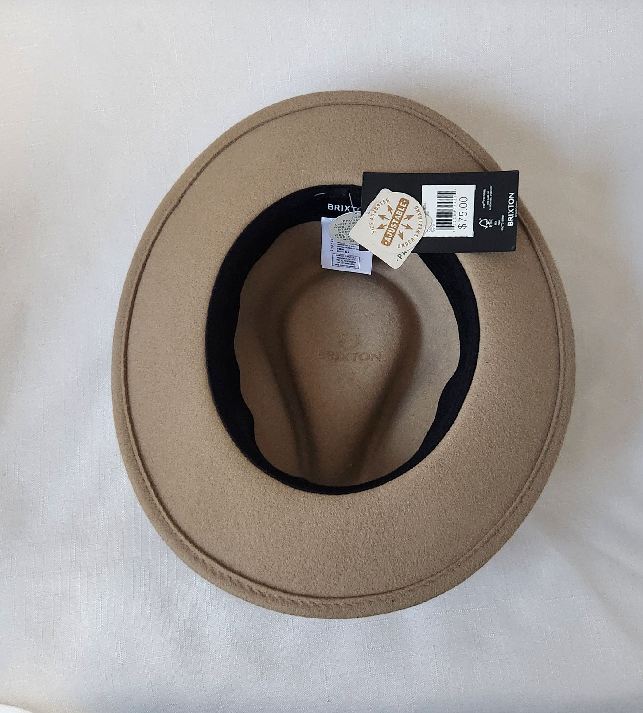Brixton Brixton Messer Packable Fedora Sand Medium Brim Adult Unisex Size ONE SIZE - 6 Thumbnail