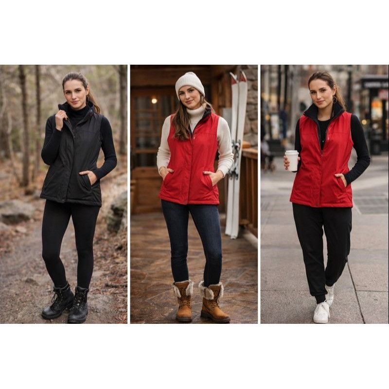 Lauren Ralph Lauren Lauren Ralph Lauren Women’s Reversible Vest S/P Red Black Ou Size S / US 4 / IT 40 - 1 Thumbnail