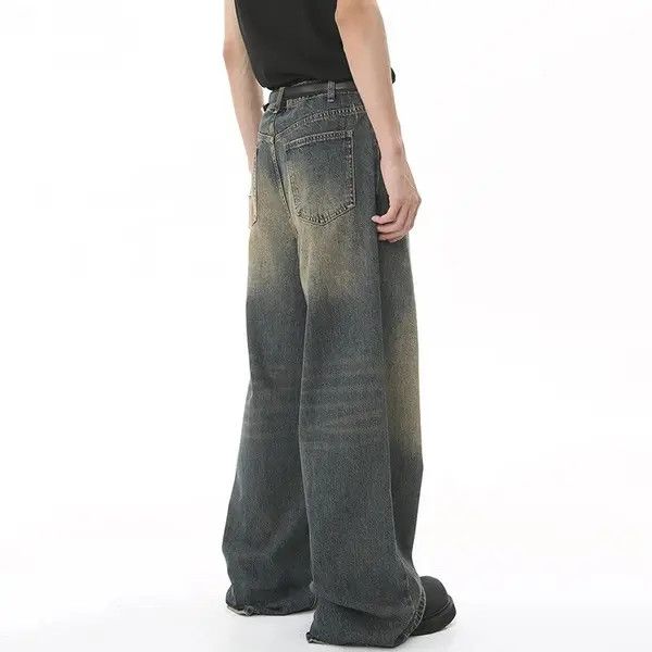 Jean Hirase x Akai Distressed Loose Wide Leg Mopping Jeans y2k Size US 32 / EU 48 - 5 Thumbnail