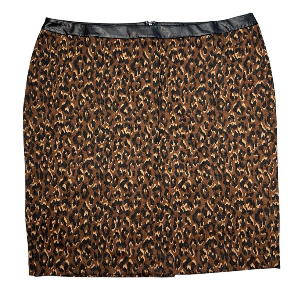 Talbots NWT New Talbots Jacquard Pencil Fall Leopard Skirt Size 18W Size 40" / US 18 - 2 Thumbnail
