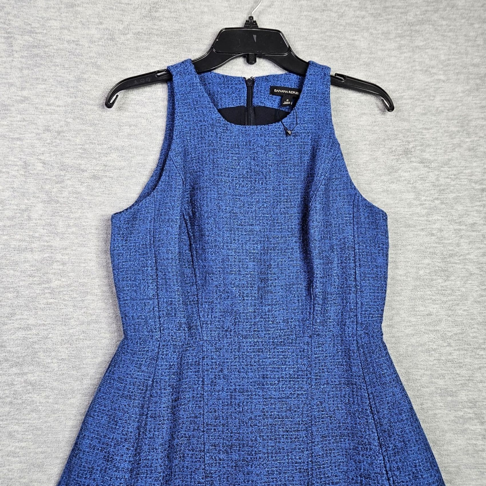Banana Republic Banana Republic Women’s Size 4 Dress Blue Tweed A-Line Sleeveless Fit & Flare Multicolor Solid Casual Above the Knee Size S / US 4 / IT 40 - 2 Thumbnail